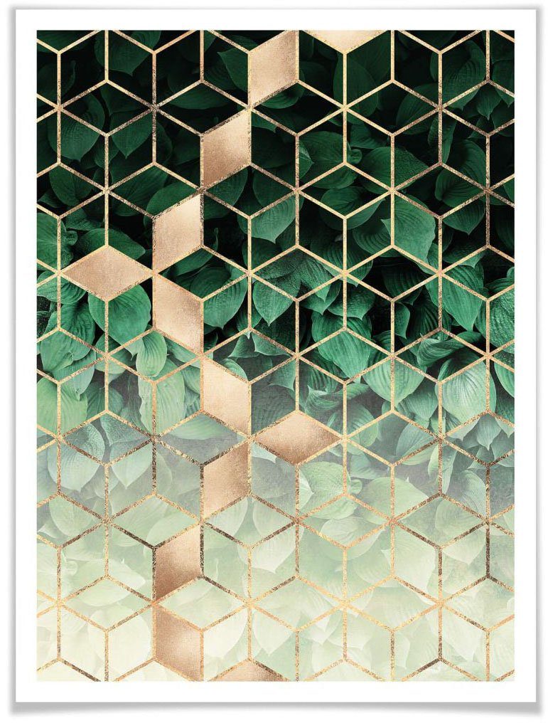 wall-art poster natuur geometrie poster zonder lijst (1 stuk) multicolor