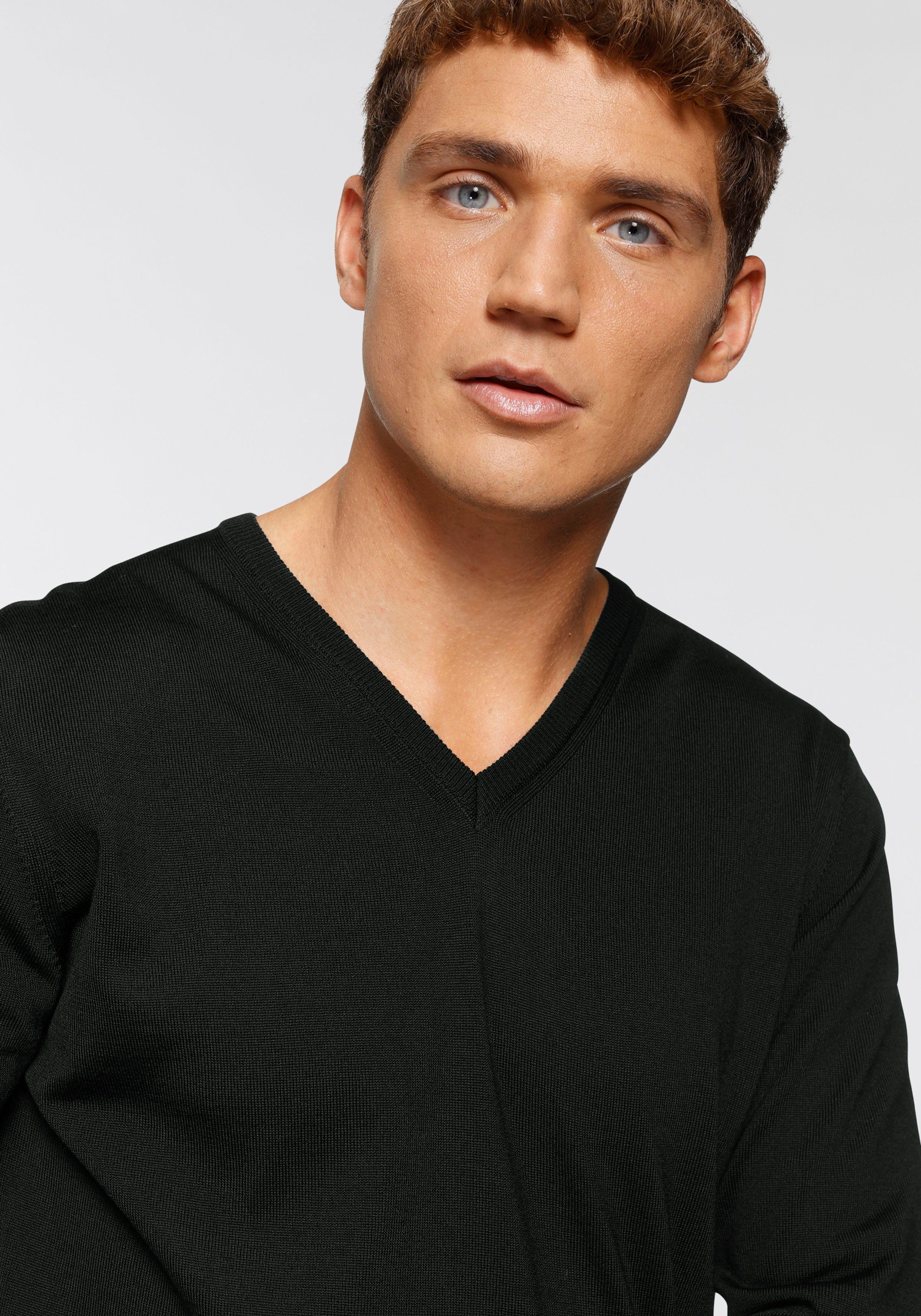 OLYMP Trui met V-hals OLYMP brei casual klassieke brei-pullover