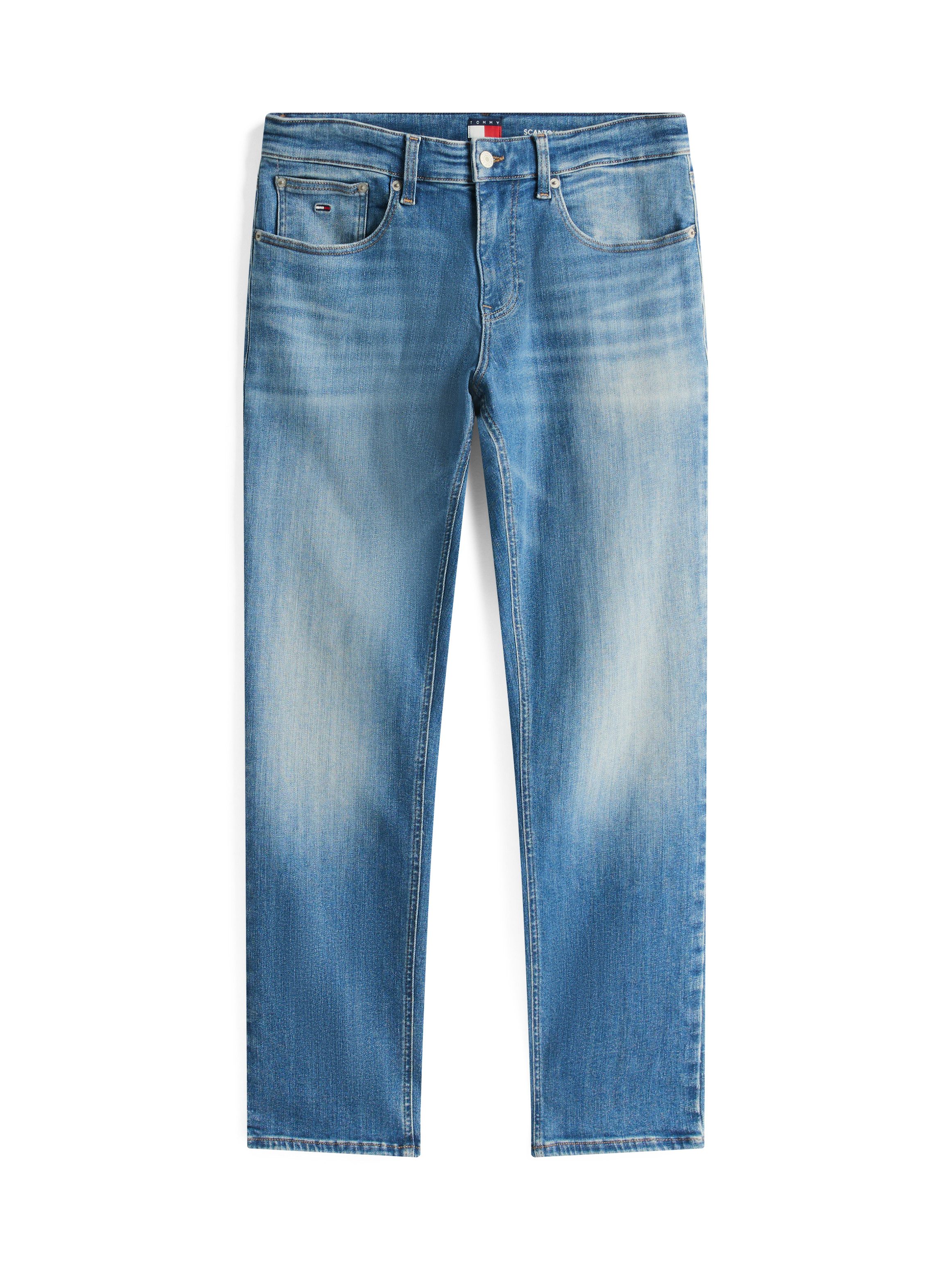 TOMMY JEANS Straight jeans SCANTON SLIM BI0234 Met merkenlabel van leer achter