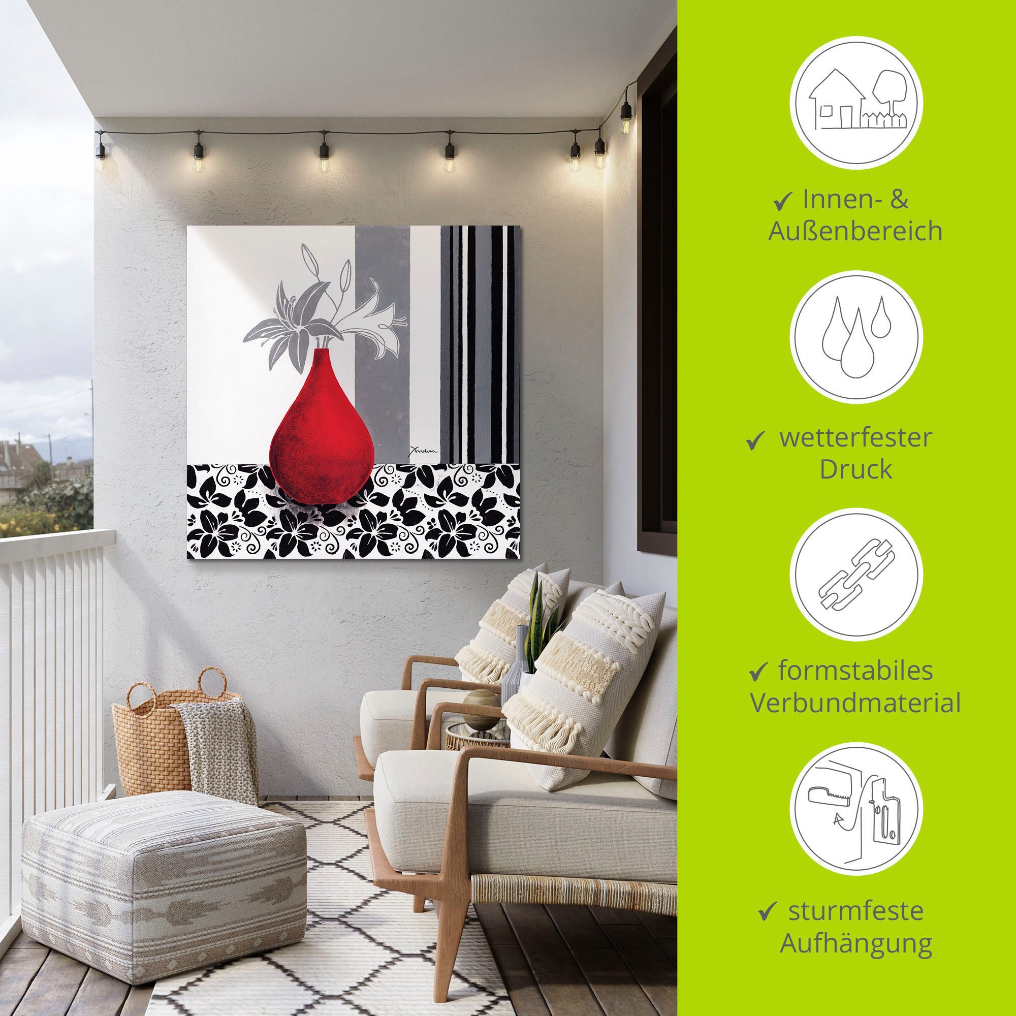 Artland Artprint Bloemmotief als artprint van aluminium, artprint voor buiten, poster in diverse formaten
