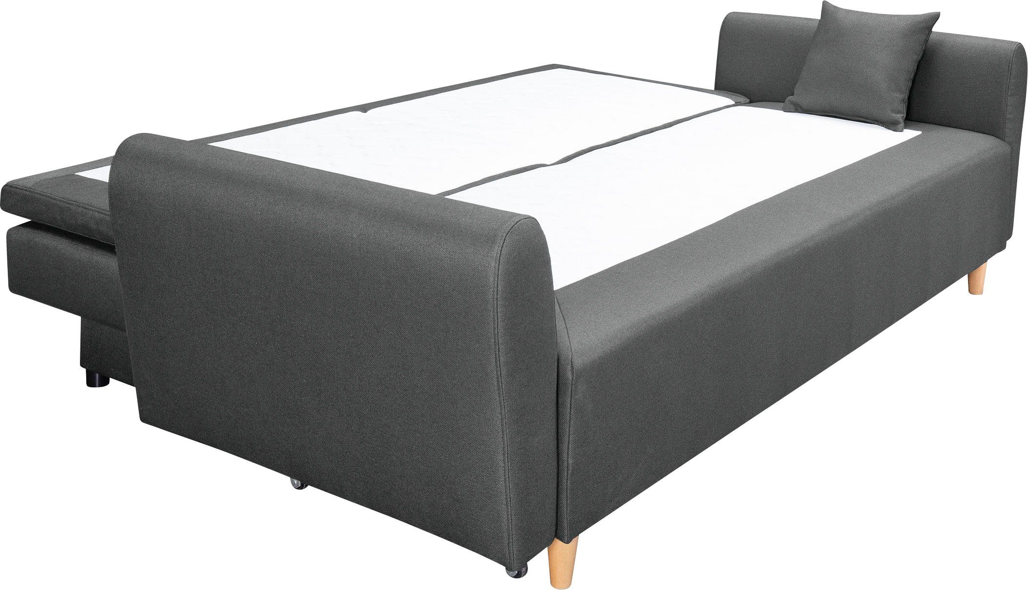 INOSIGN Slaapbank Anika met boxspringopbouw, slaapfunctie & bedkist, bank met bedfunctie