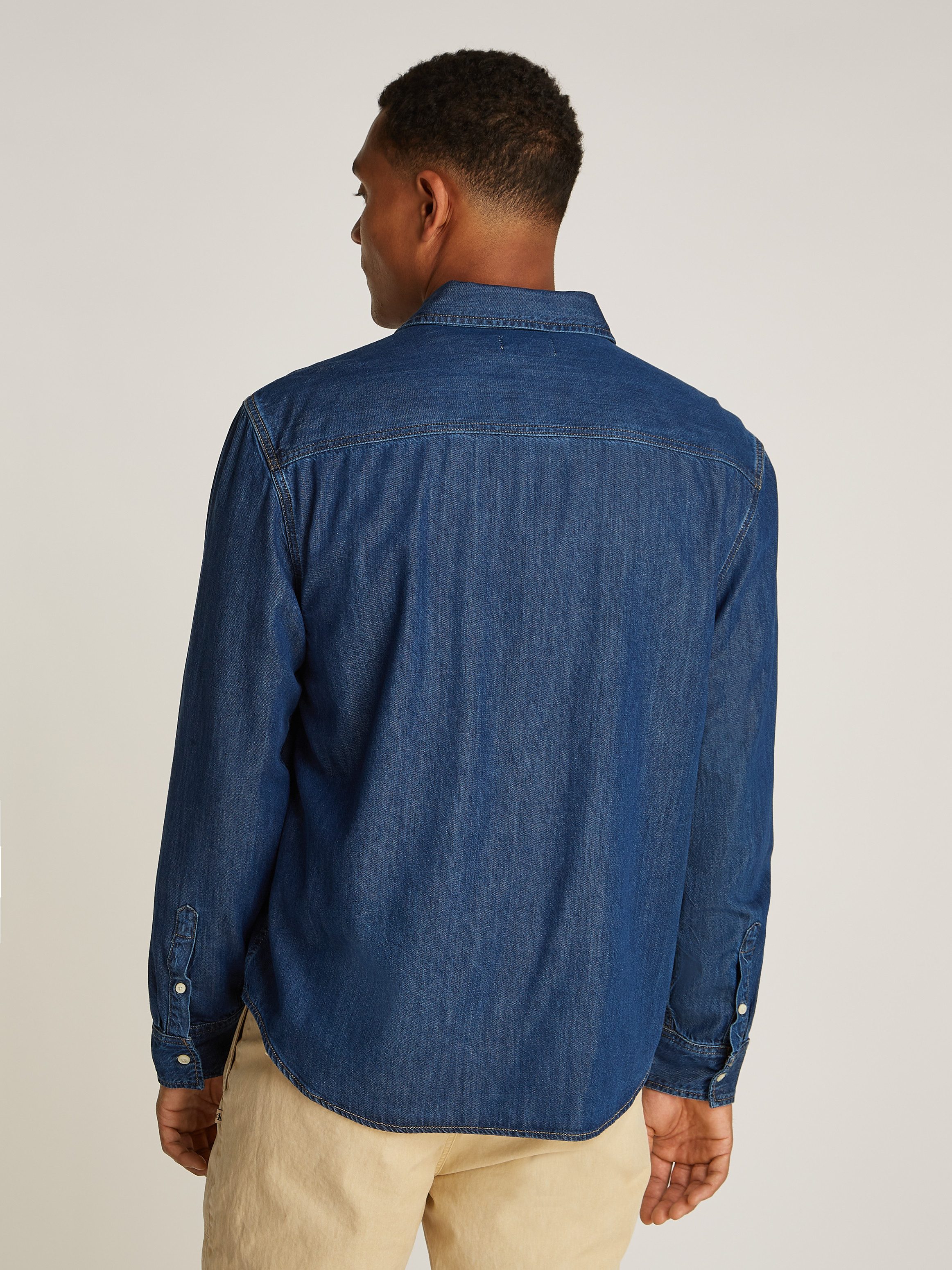 Calvin Klein Jeans overhemd REGULAR DENIM SHIRT Logoborduring borstzak
