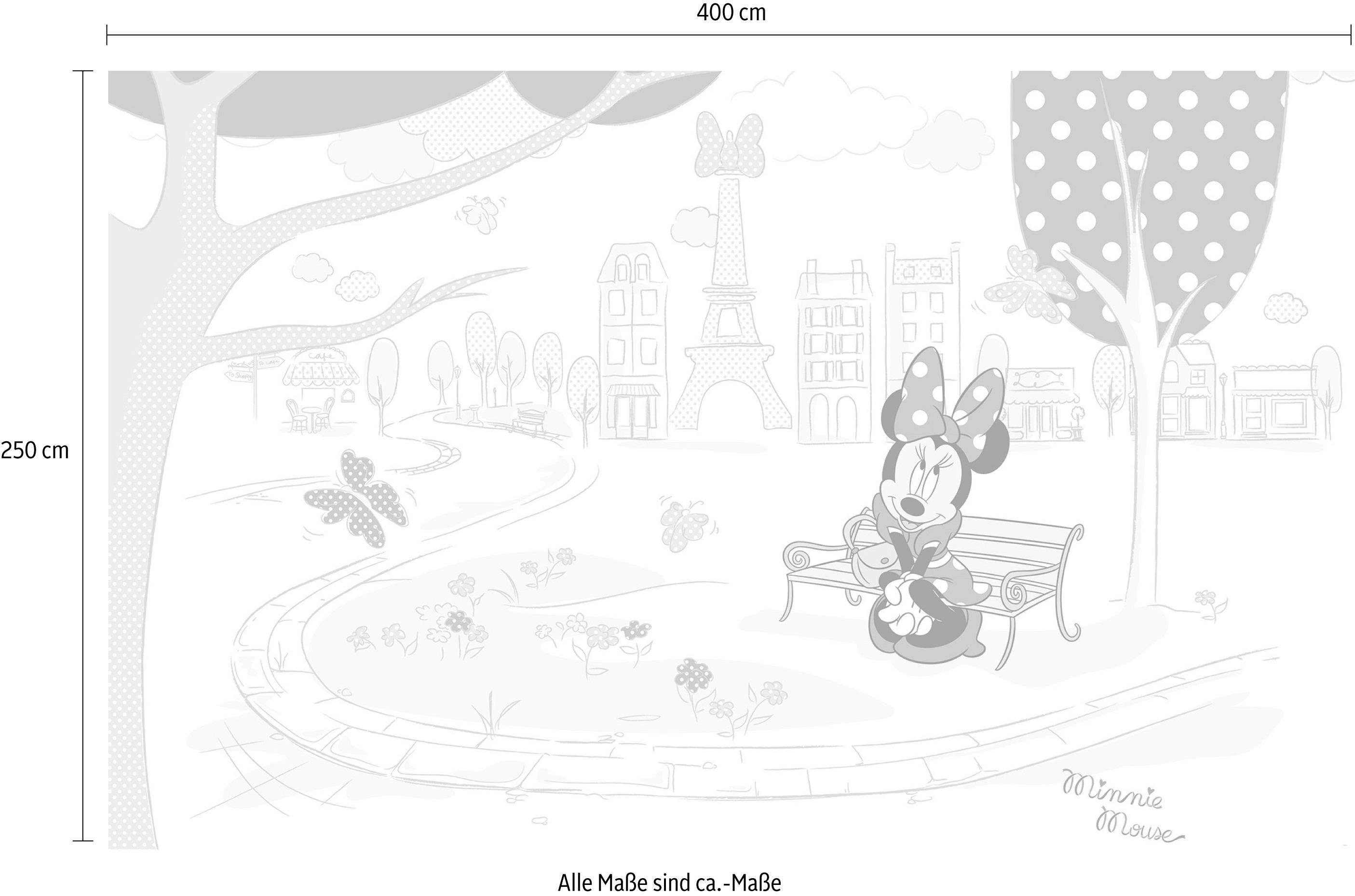Komar Vliesbehang Digitale print vlies - Minnie in Paris - Afmeting 400 x 250 cm (1 stuk)
