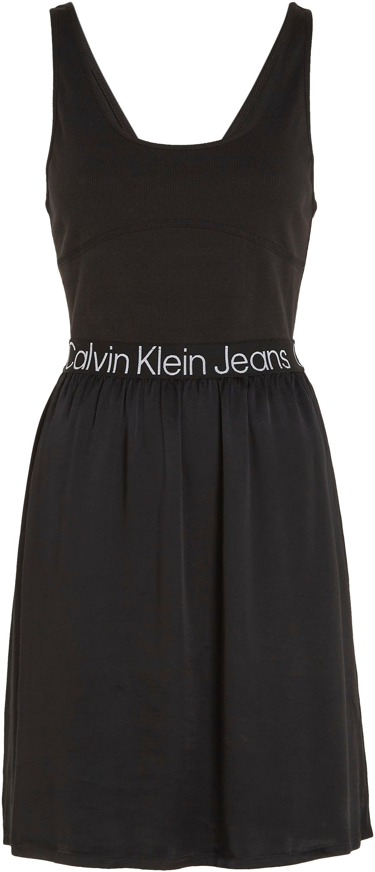 Calvin Klein Jerseyjurk RACERBACK LOGO ELASTIC DRESS