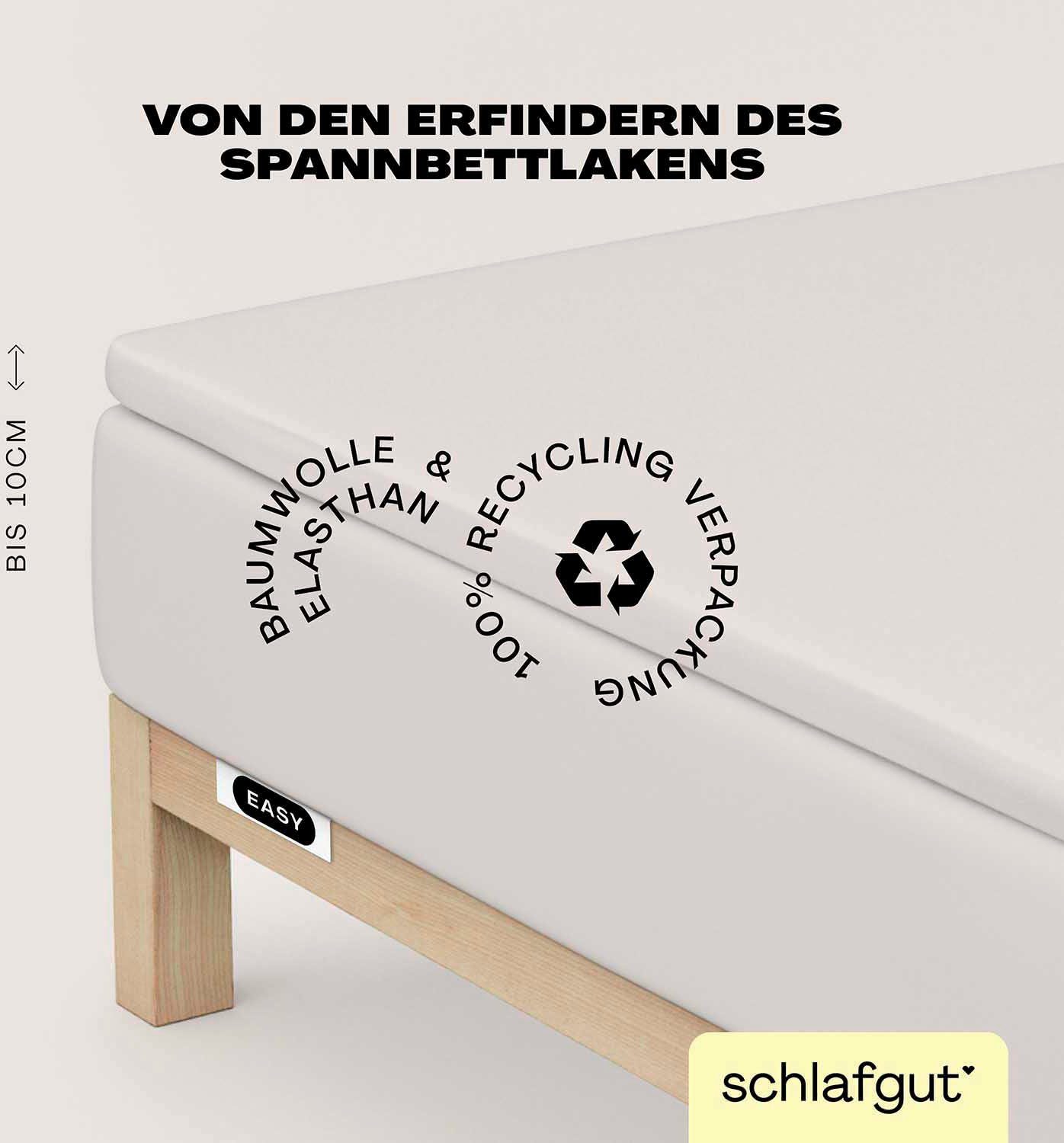 Schlafgut Hoeslaken EASY jersey elastaan topper (1 stuk)