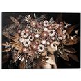 reinders! artprint bloemenzee vrouw - vlinder - struik - romantiek (1 stuk) bruin