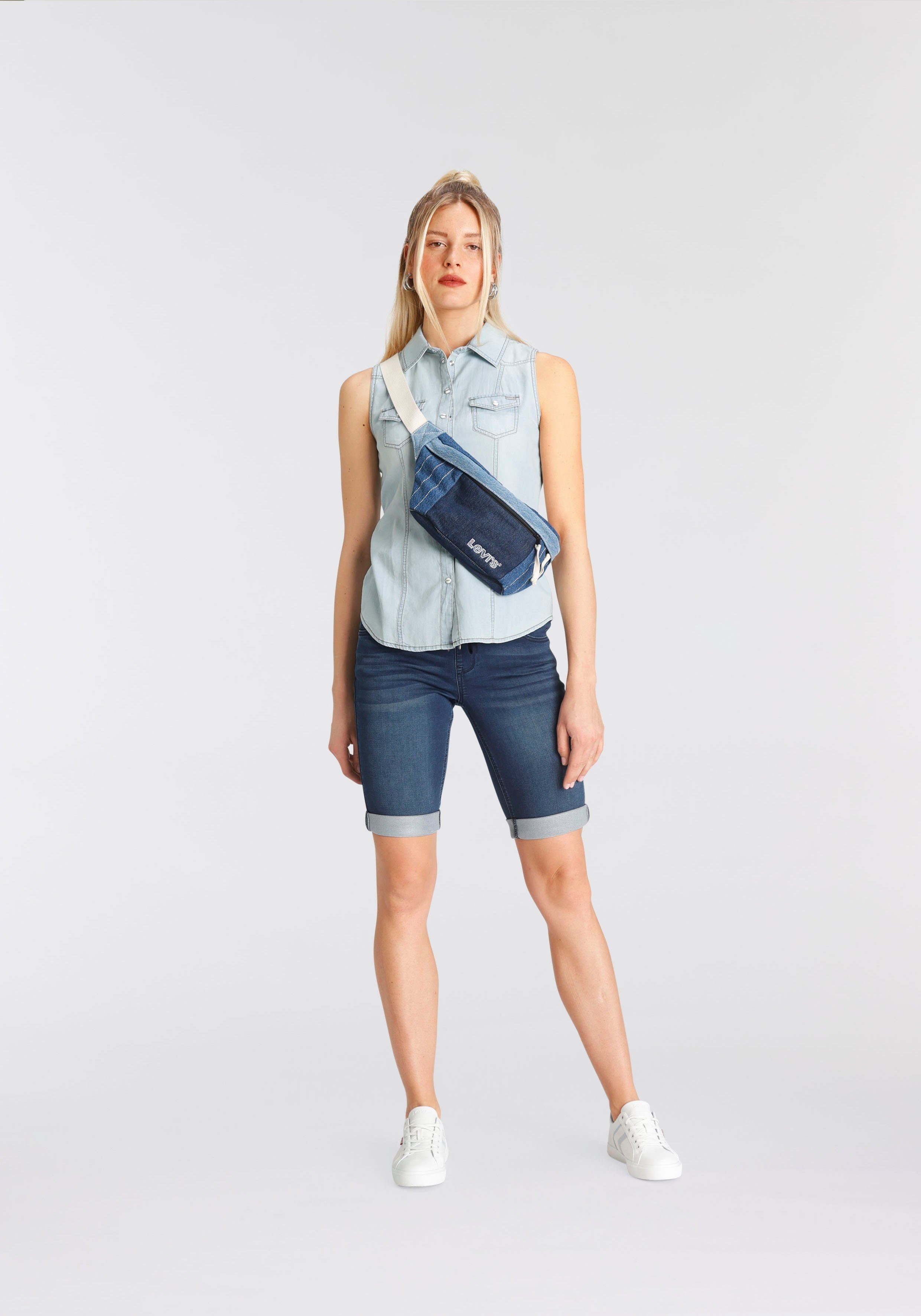 Arizona Jeans blouse met knopen in parelmoer-look