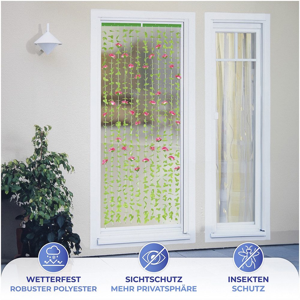 Maximex Deurgordijn Rosen Bladeren gordijn voor balkon en terras, insecten- en privacybescherming (1 stuk)
