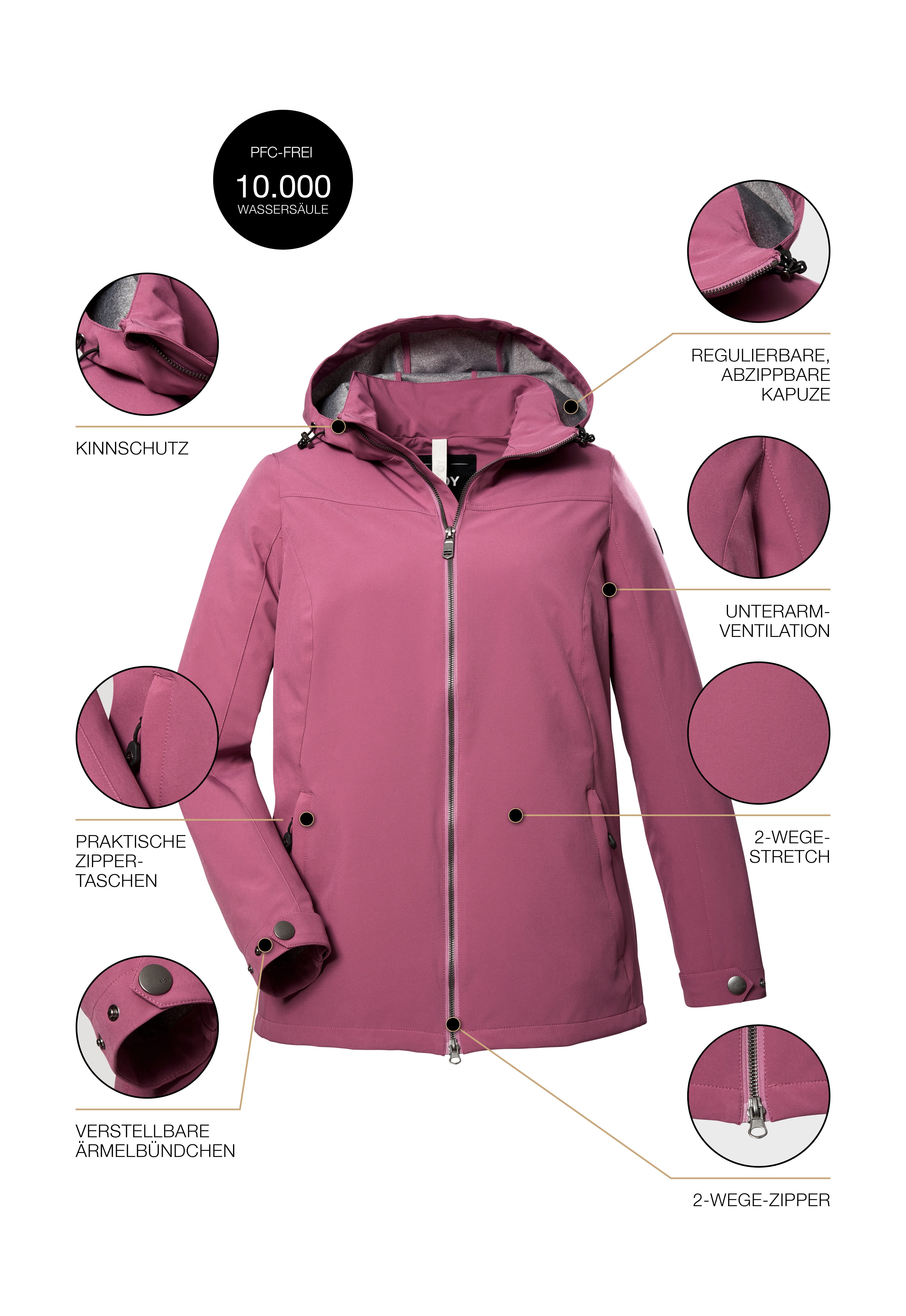 STOY Softshell-jack STS 1 WMN SFTSHLL JCKT Dames softshelljack: waterafstotend, winddicht, ademend