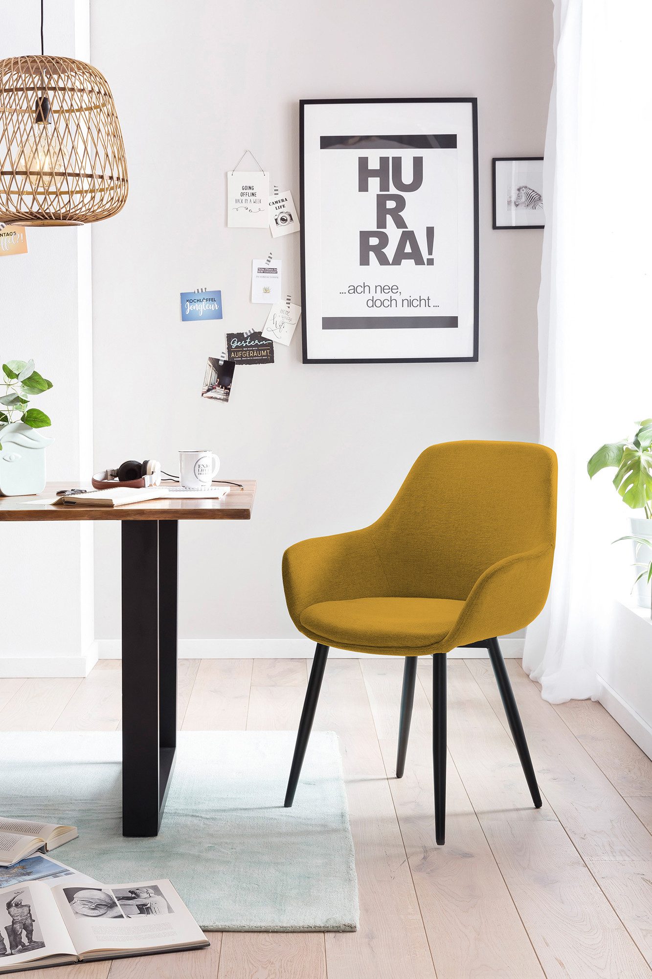 SalesFever Eethoek Tafelblad behandeld met OSMO hardwasolie in zijdeglans afwerking (set, 5-delig)
