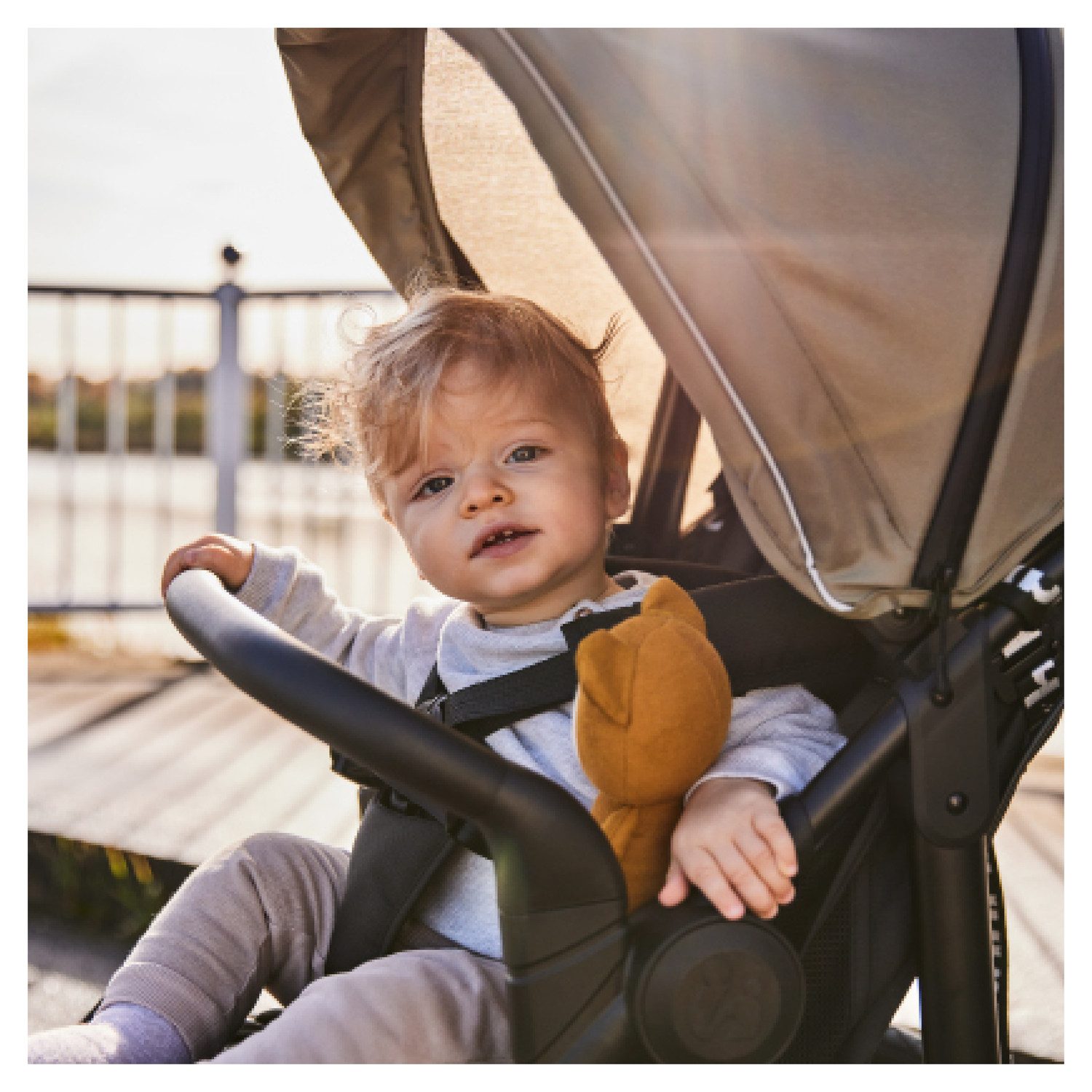 Hauck Kinderwagen met drie wielen Runner 3, Jungle Green met xxl-luchtwielen en handrem, tot 22 kg belastbaar