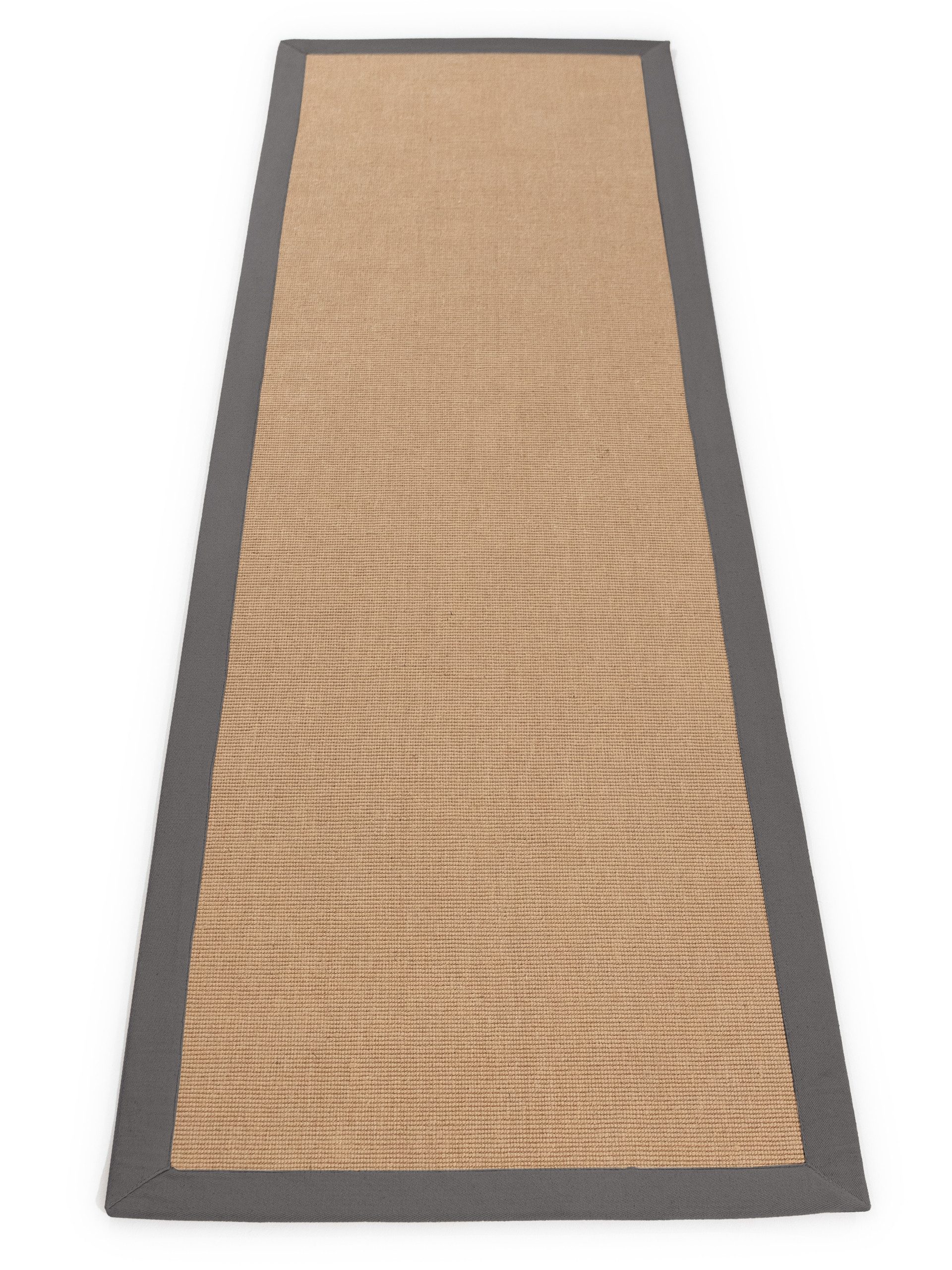 carpetfine Loper Sisal met gekleurd randdessin, antislip achterzijde