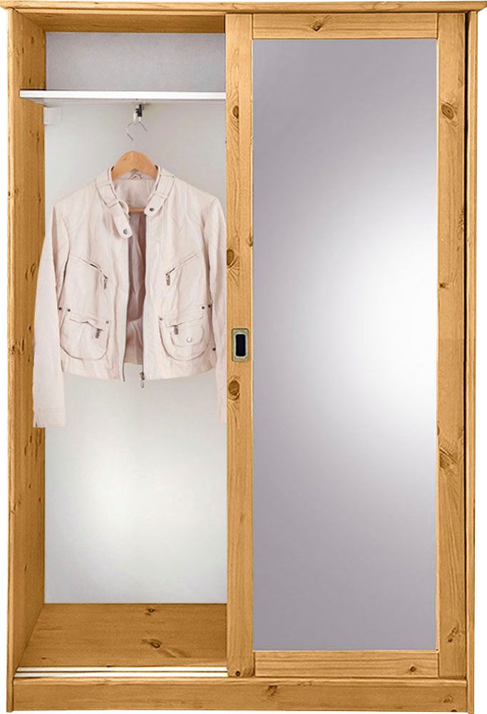 Home affaire Kledingkast Nekso met spiegel, breedte 114 cm, van mdf of massief hout, fsc®