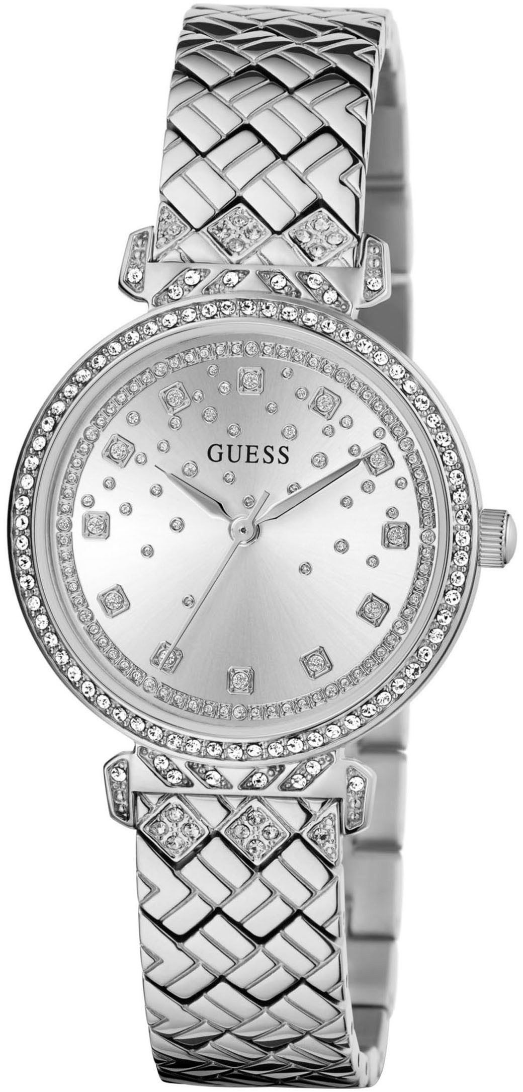 Guess Kwartshorloge ENCHANTMENT Horloge, dameshorloge, kristallen, mineraalglas, stalen band
