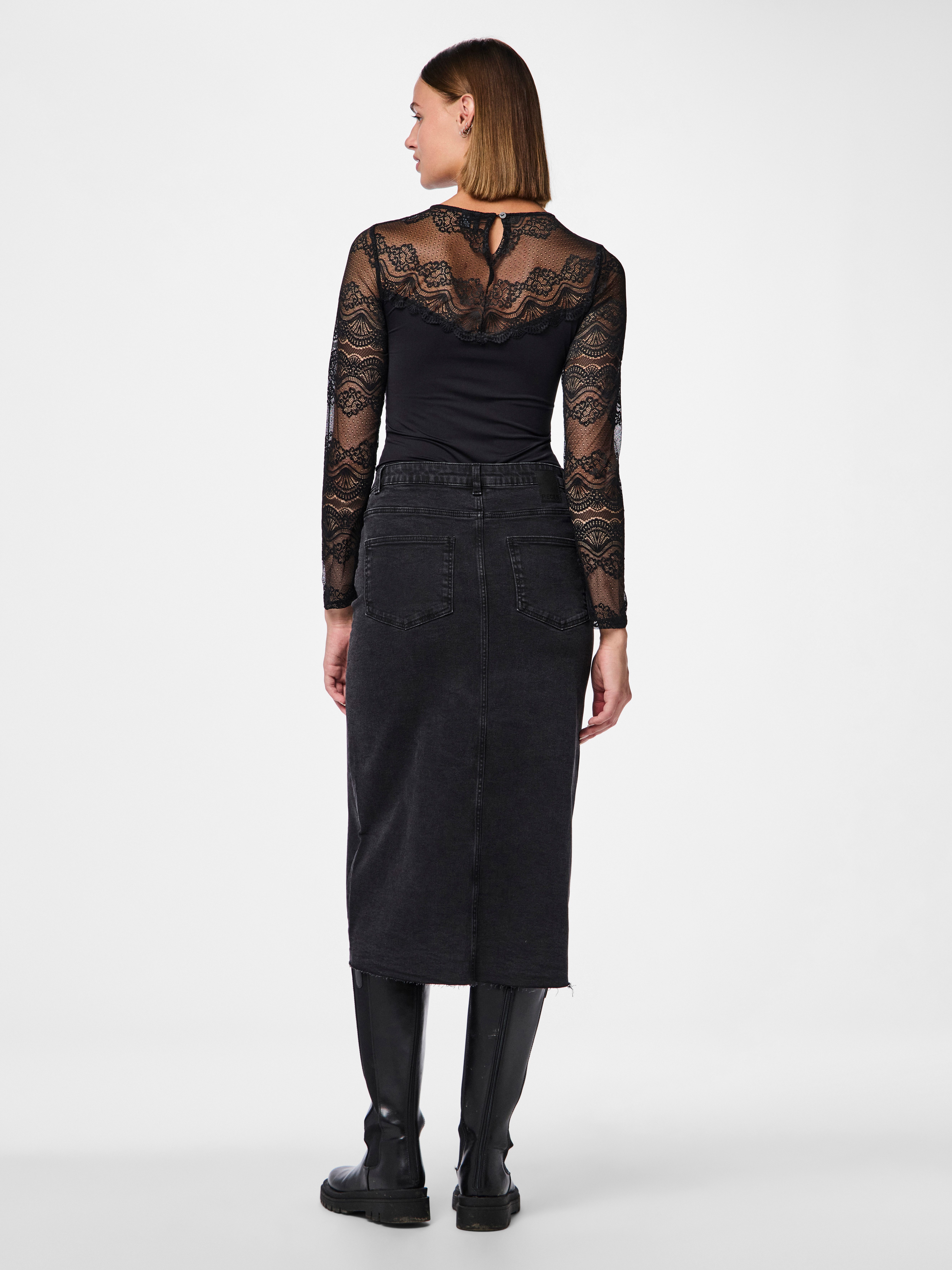 pieces Body met lange mouwen PCSINNA LS BODYSTOCKING NOOS