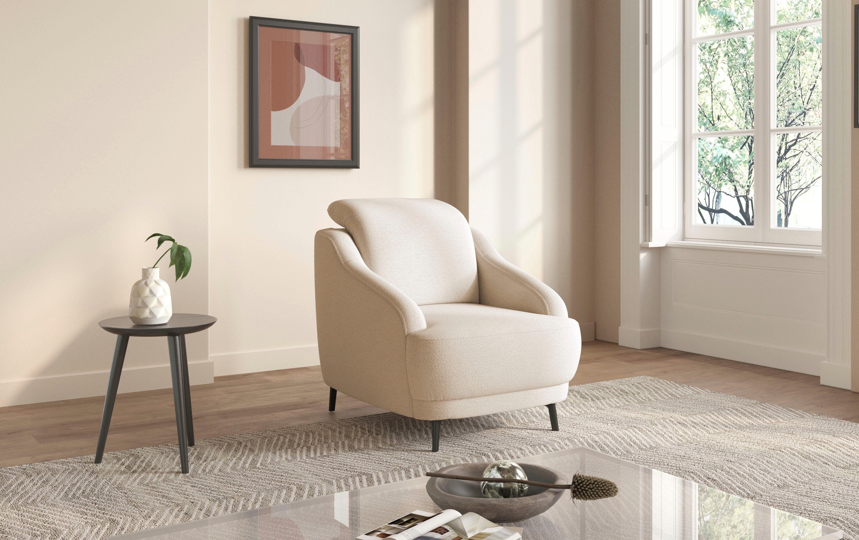 sit&more Fauteuil Blues met metalen poten, matzwart (1 stuk)