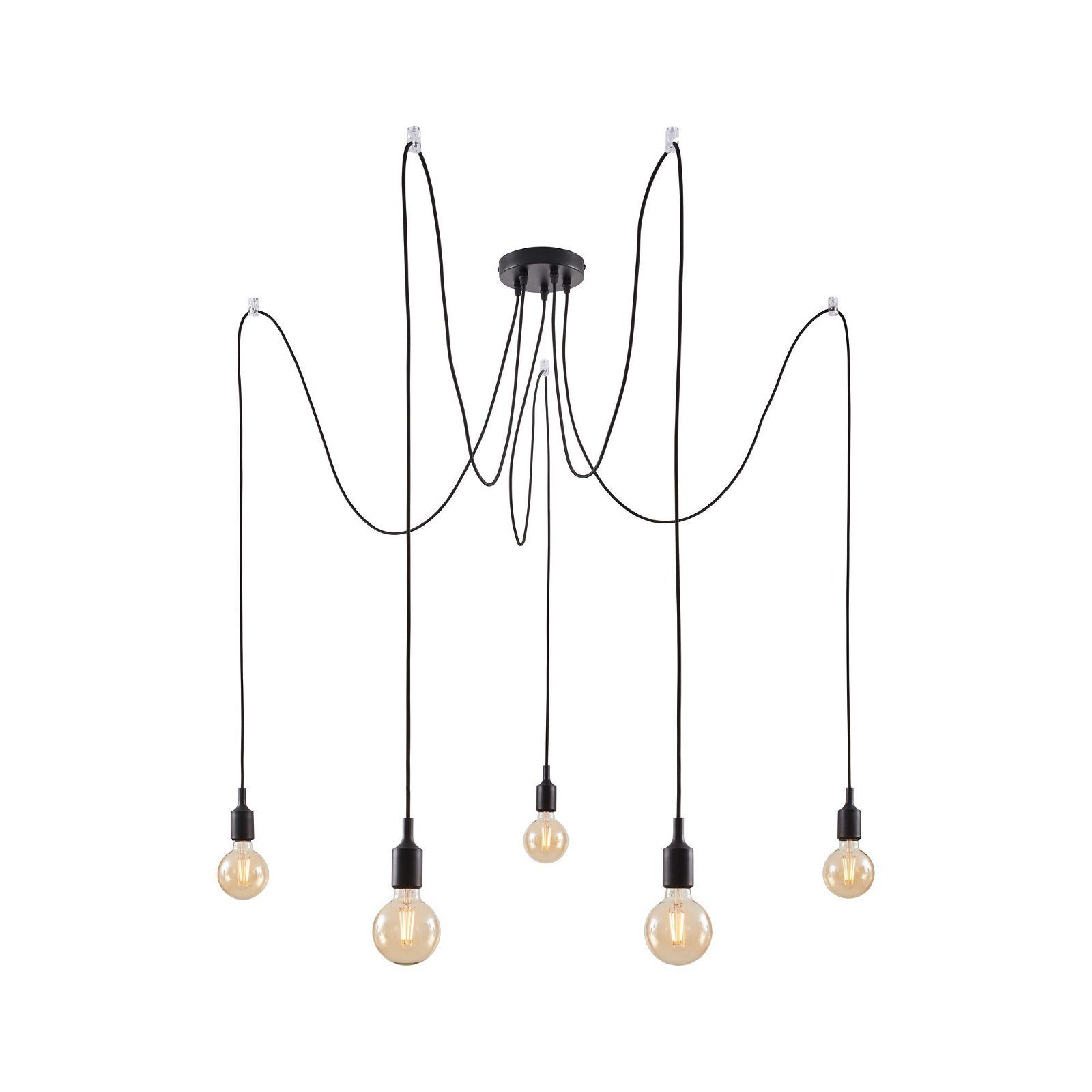 Paulmann Hanglamp Neordic Ketil max.5x60W Zwart 230V Silikon/Metaal (1 stuk)