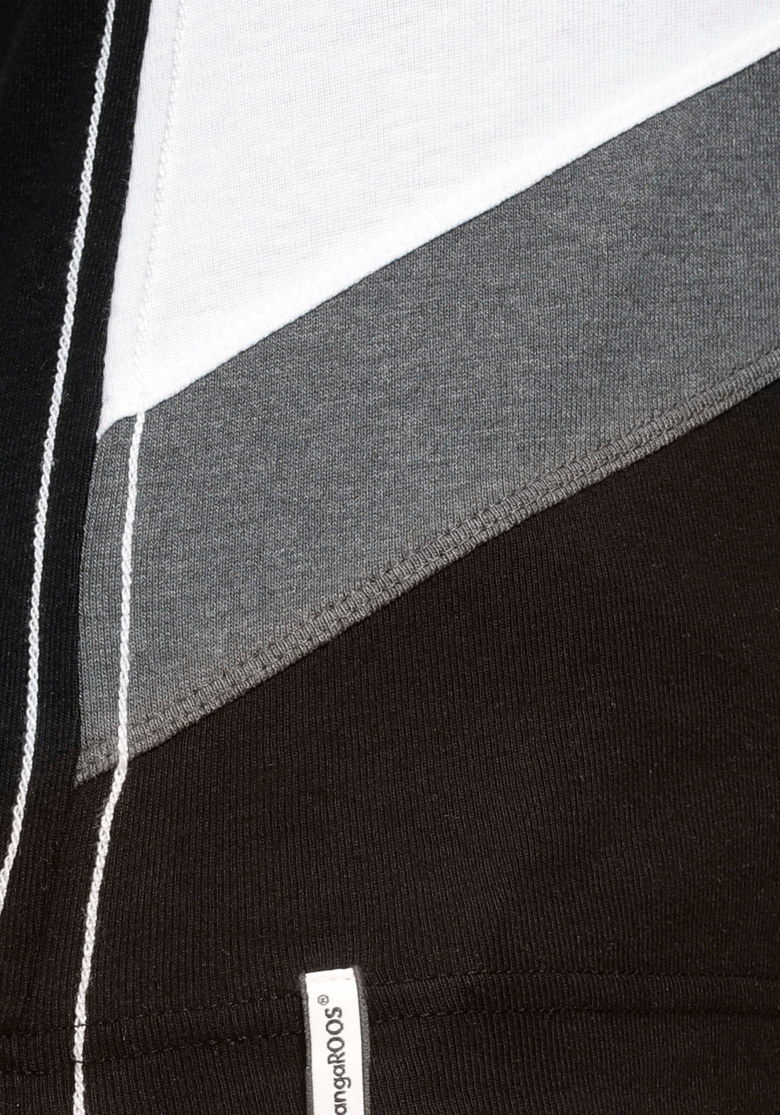 KangaROOS T-shirt Korte mouwen, zeer figuurvolgend, colourblocking-look