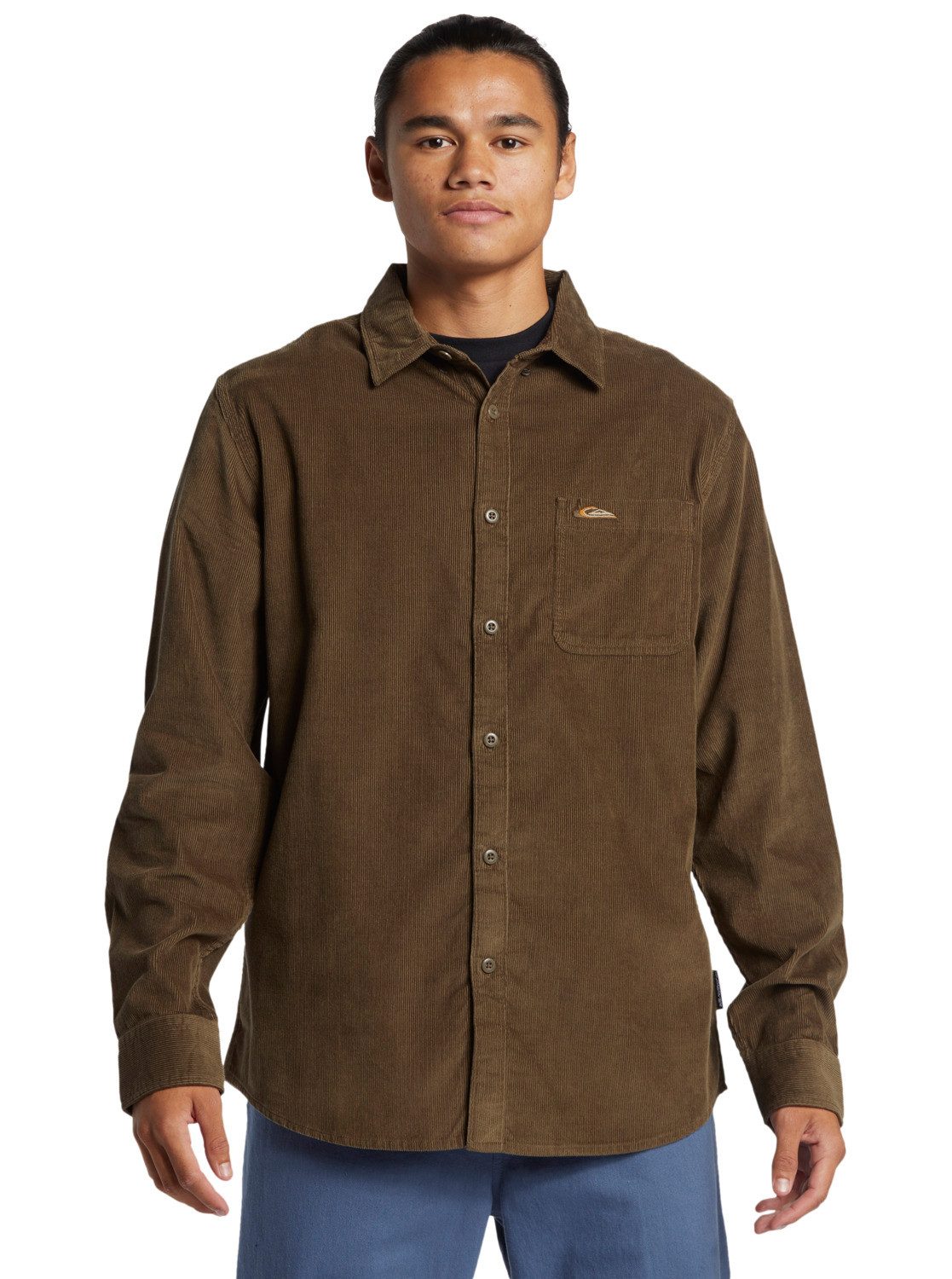 Quiksilver Shirt met lange mouwen Smoke Trail heren t-shirts maat S bruin