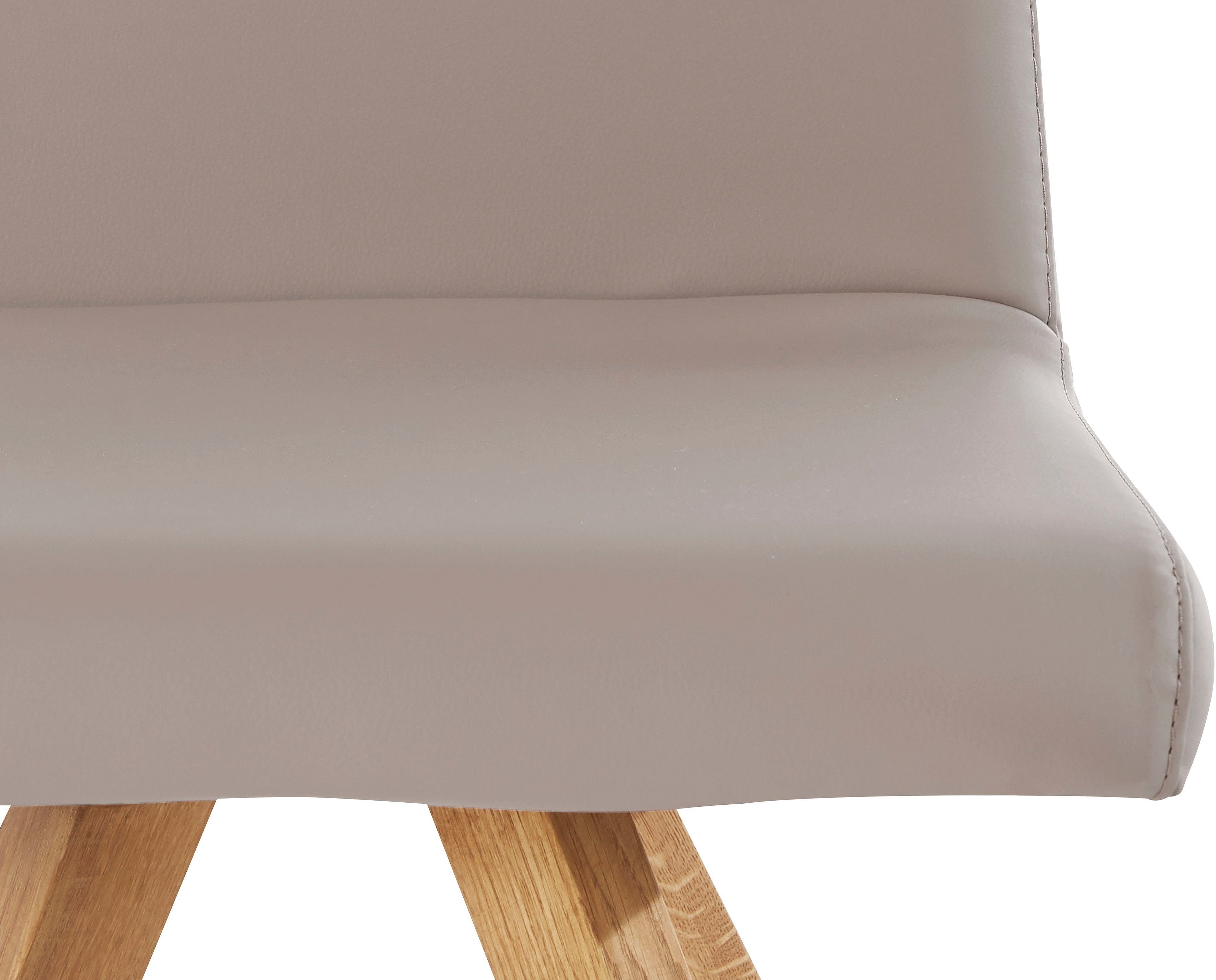 Home affaire Kuipstoel Rio Bekleding van imitatieleer of structuurstof en het frame is geolied eiken (2 stuks)