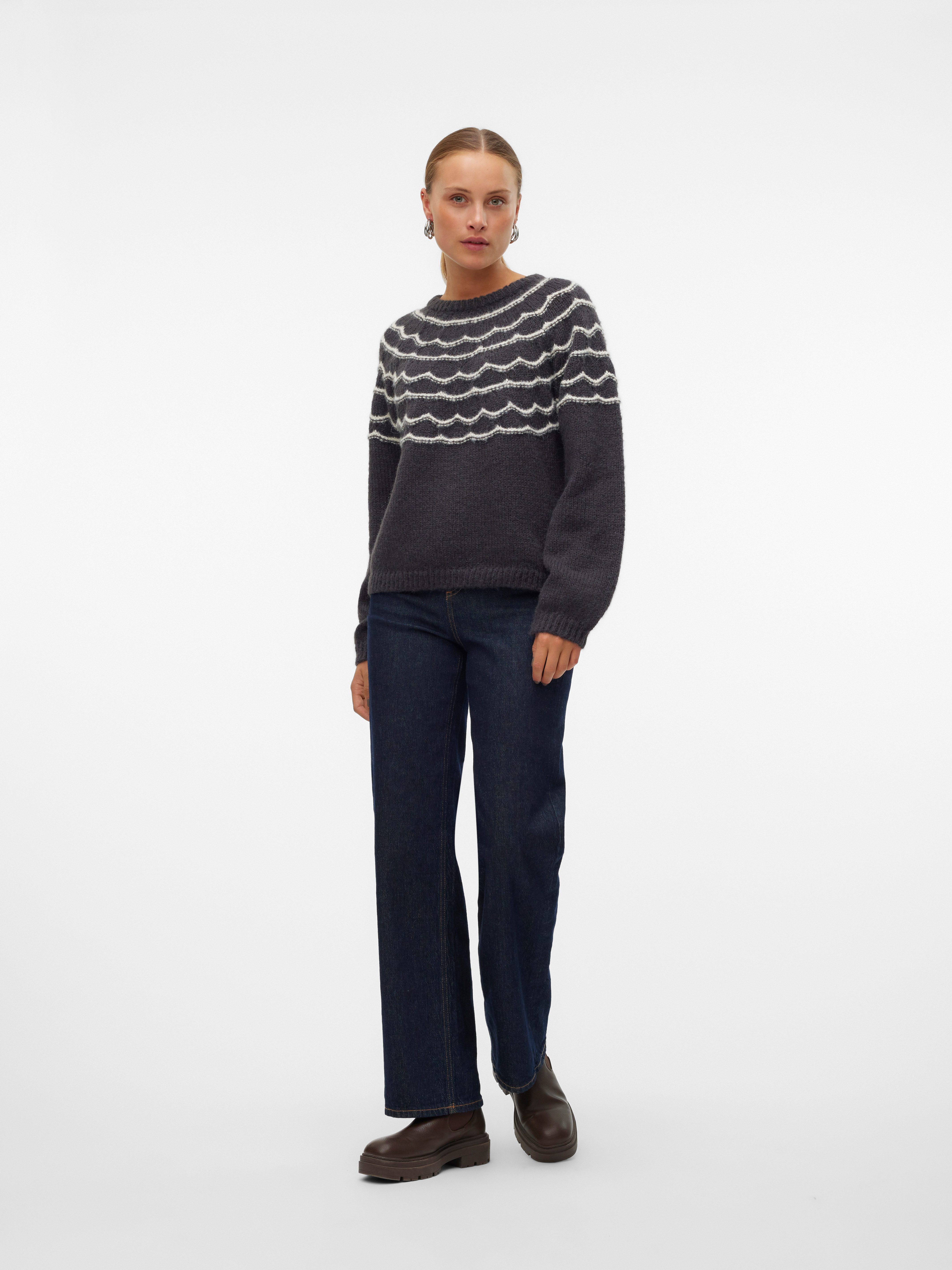 Vero Moda Trui met ronde hals VMCHARMAINE LS O-NECK PULLOVER GA BOO