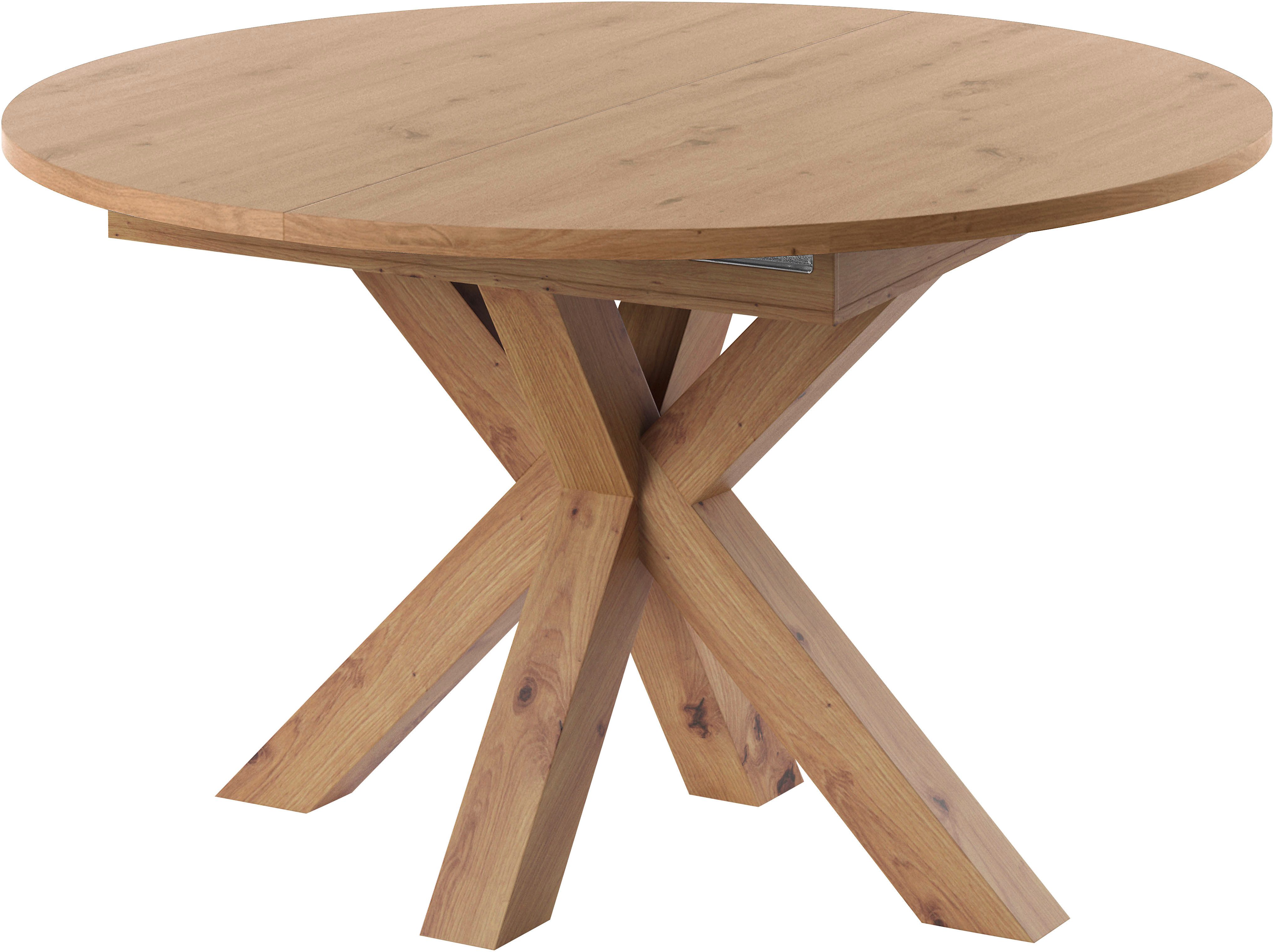 set one by Musterring Eettafel New Atlanta met ronde plaat, uitschuifbaar, stervoet, afmetingen ø130 cm (170x130 cm)