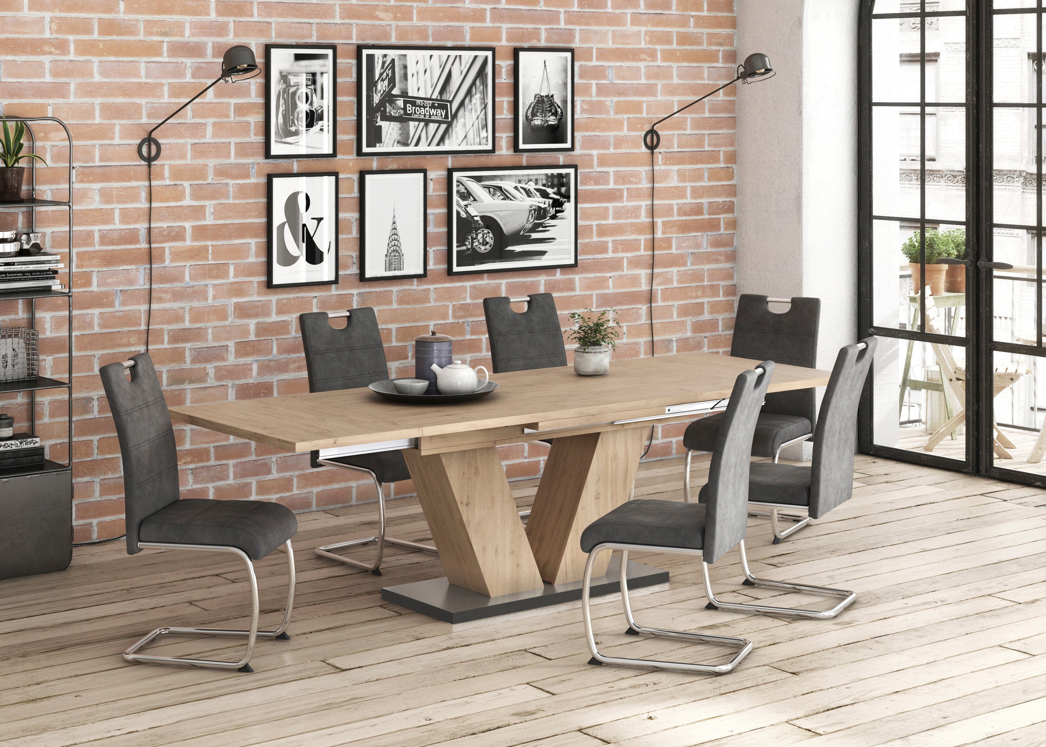 Mäusbacher Eettafel Comfort tafel TOPSELLER! Mäusbacher eettafel met V-frame en voetplaat. Breedte 180-280