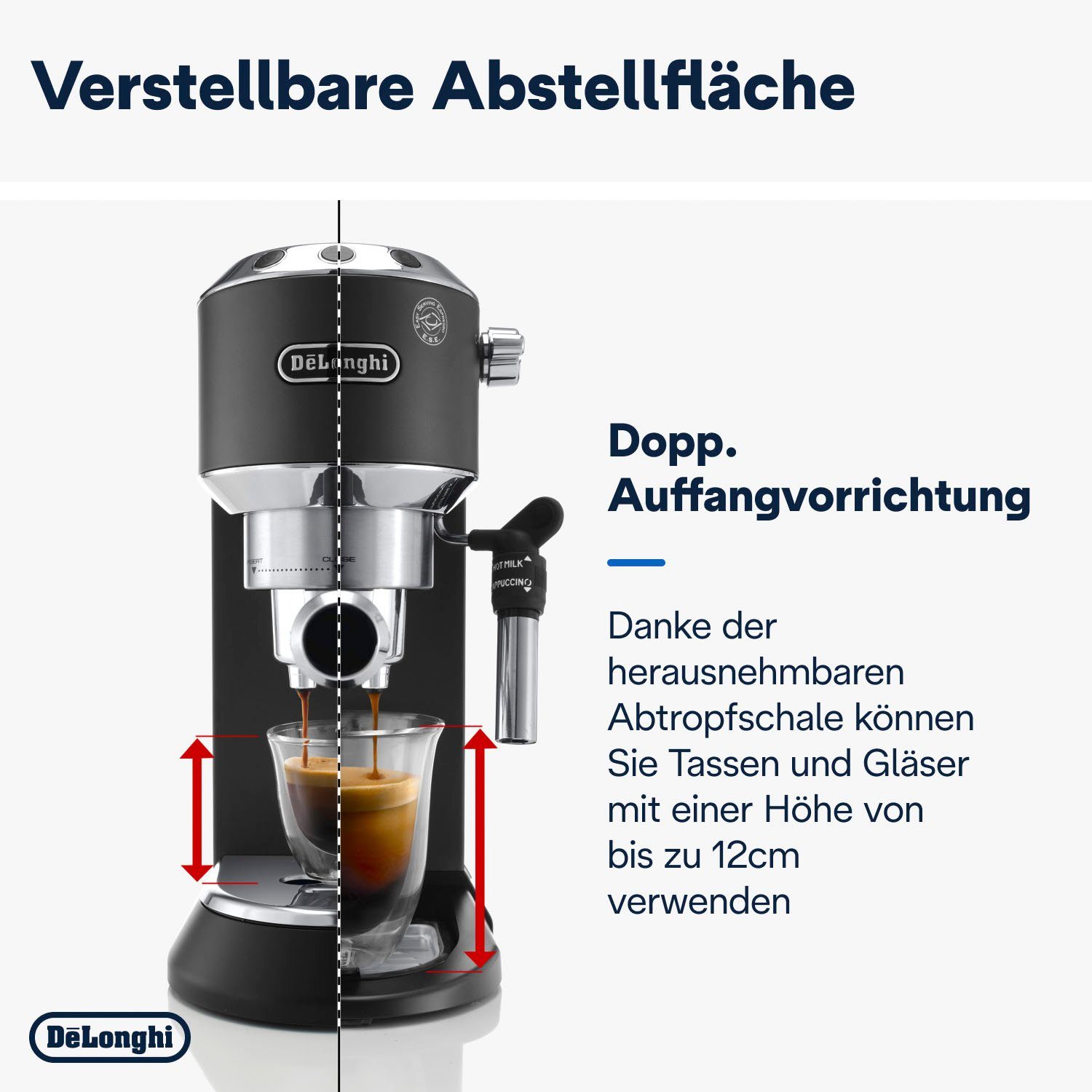 De'Longhi Espressomachine Dedica Style EC 685.B, Siebdrager, 1350 Watt, 15 Bar
