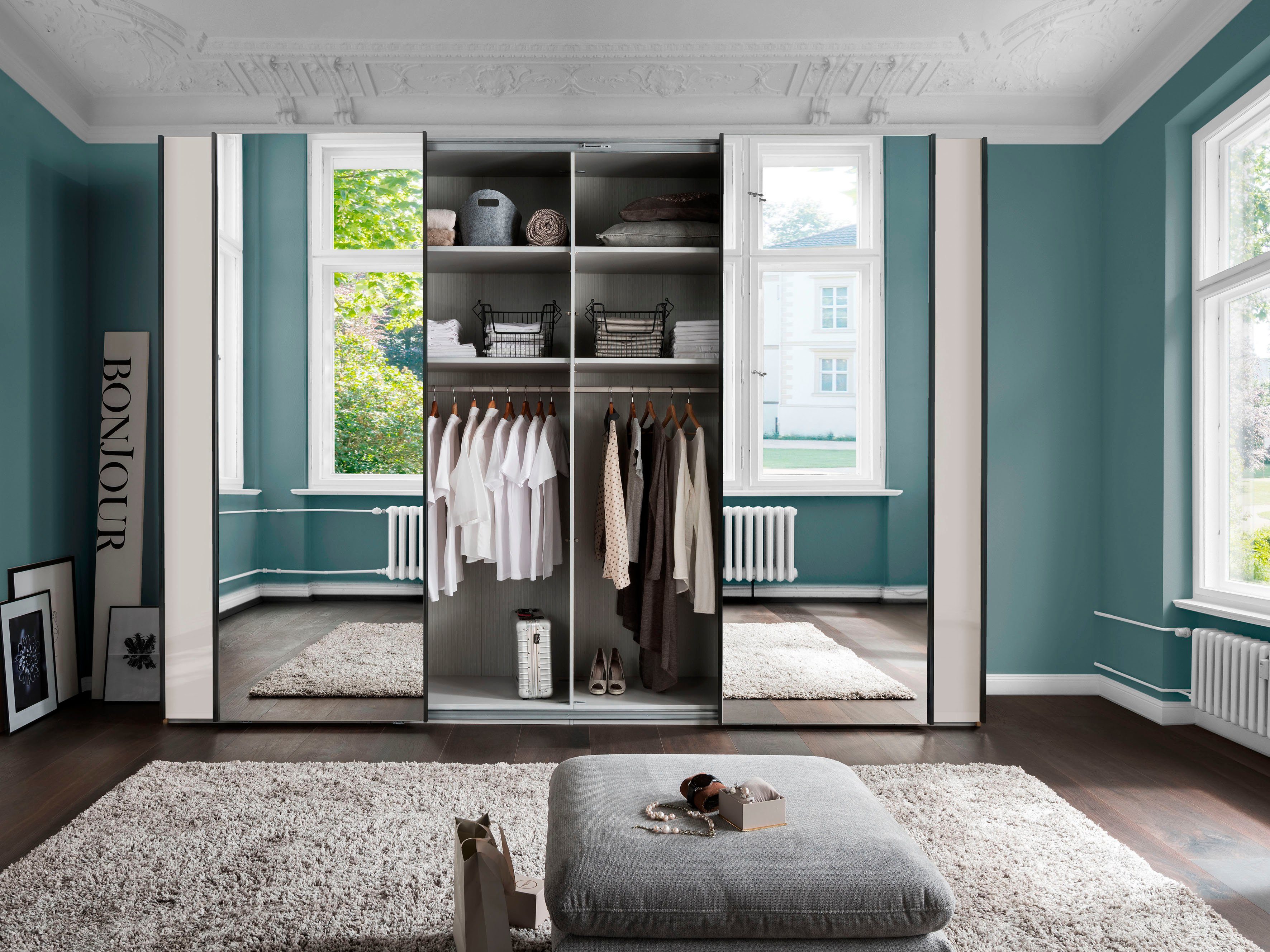 WIEMANN Zweefdeurkast Monaco hoogwaardig glas- en spiegelfront