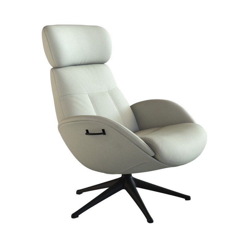 FLEXLUX Relaxfauteuil Relaxchairs Elegant Eersteklas comfort, rug- en hoofdsteunverstelling, draaibaar, zwarte voet tv-fauteuils wit
