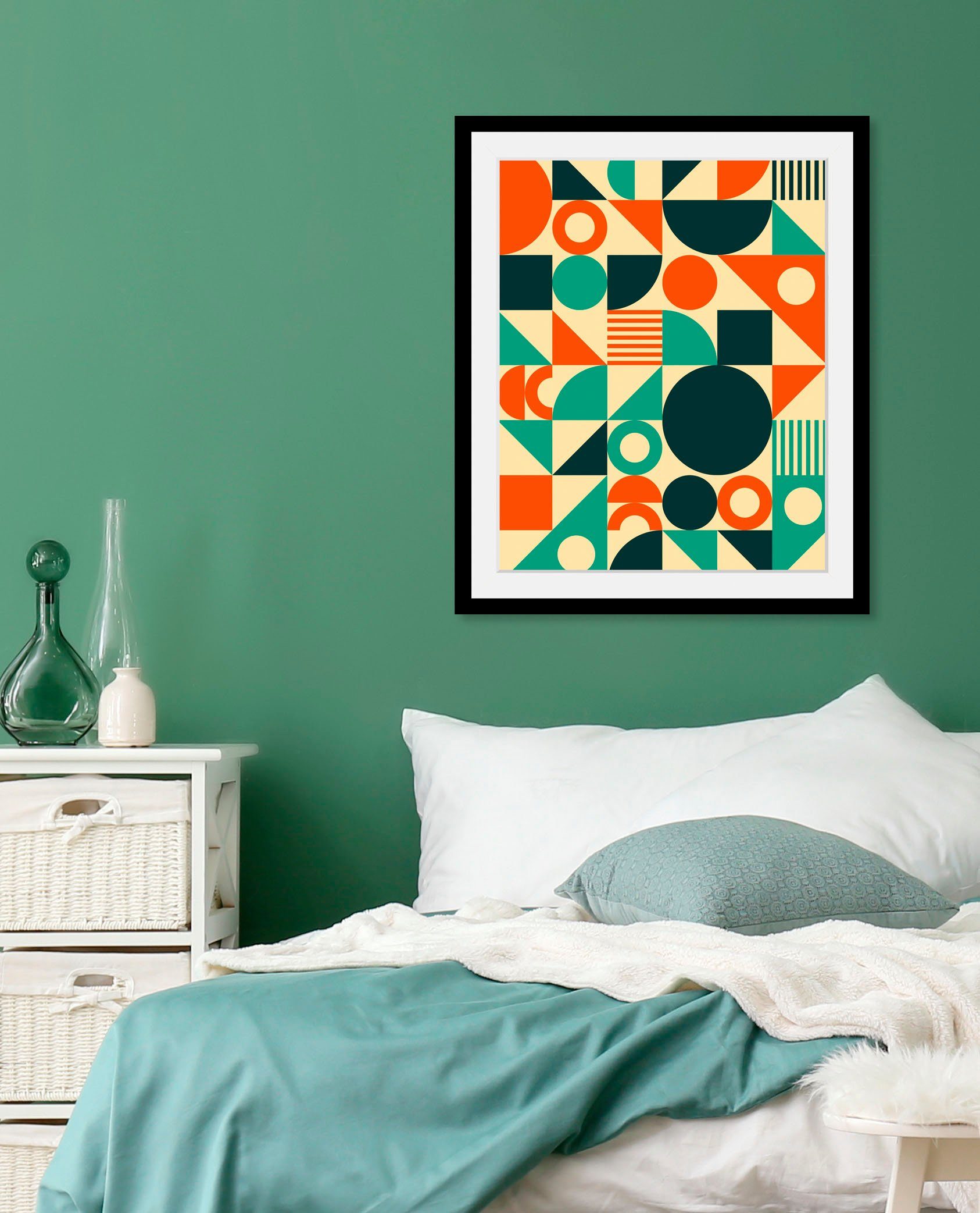 queence Wanddecoratie Christine HD premium posterdruk incl. houten lijst (1 stuk) schilderijen maat 50 cm x 70 cm multicolor