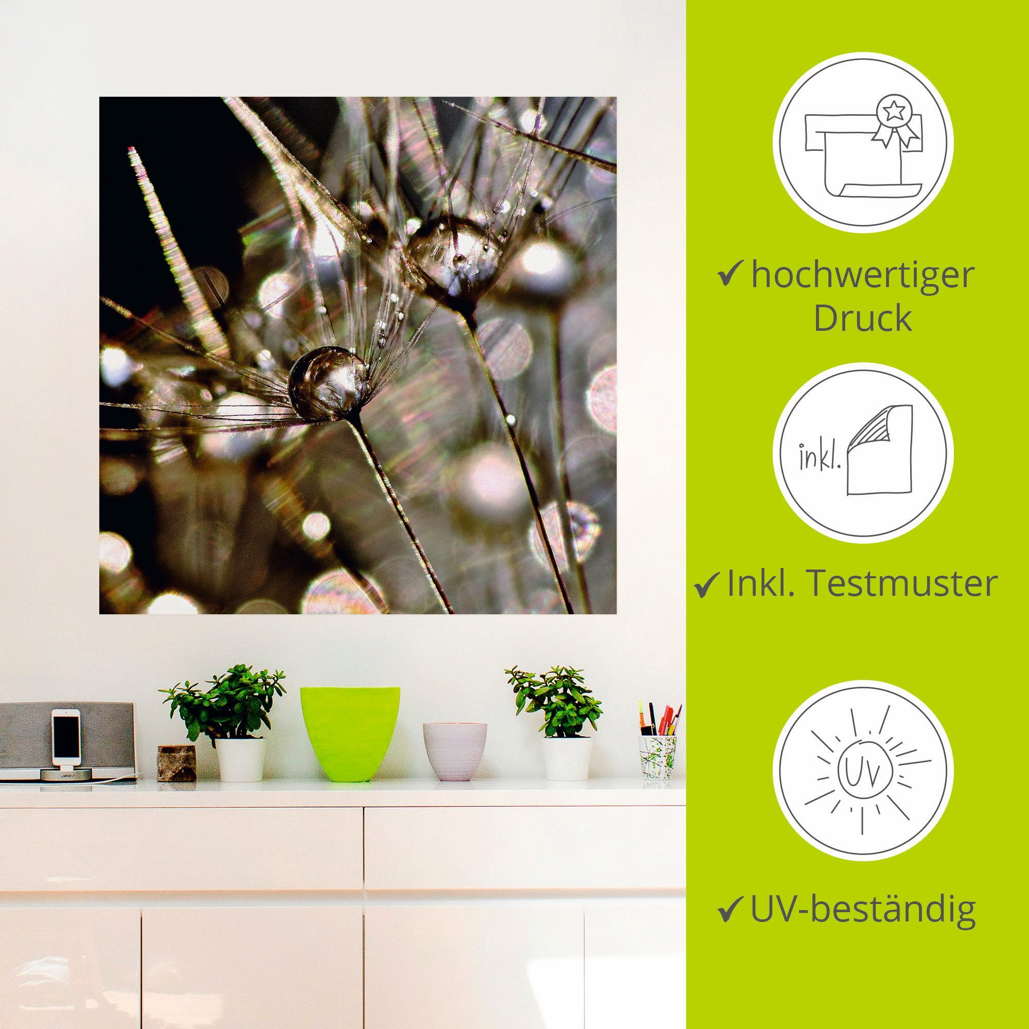 Artland Artprint Pluizenbol abstract als artprint op linnen, poster, muursticker in verschillende maten