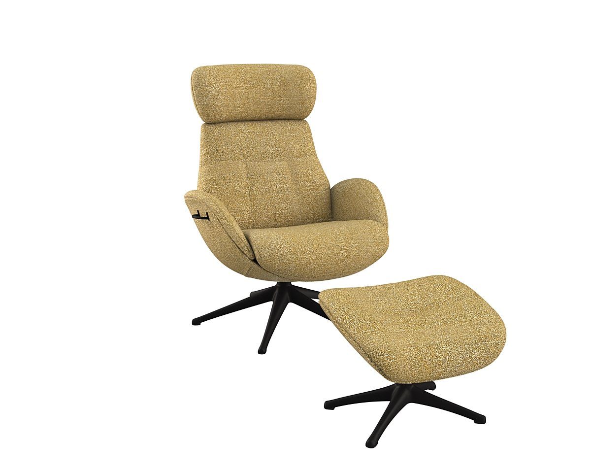 FLEXLUX Relaxfauteuil Relaxchairs Elegant Eersteklas comfort, rug- en hoofdsteunverstelling, draaibaar, zwarte voet