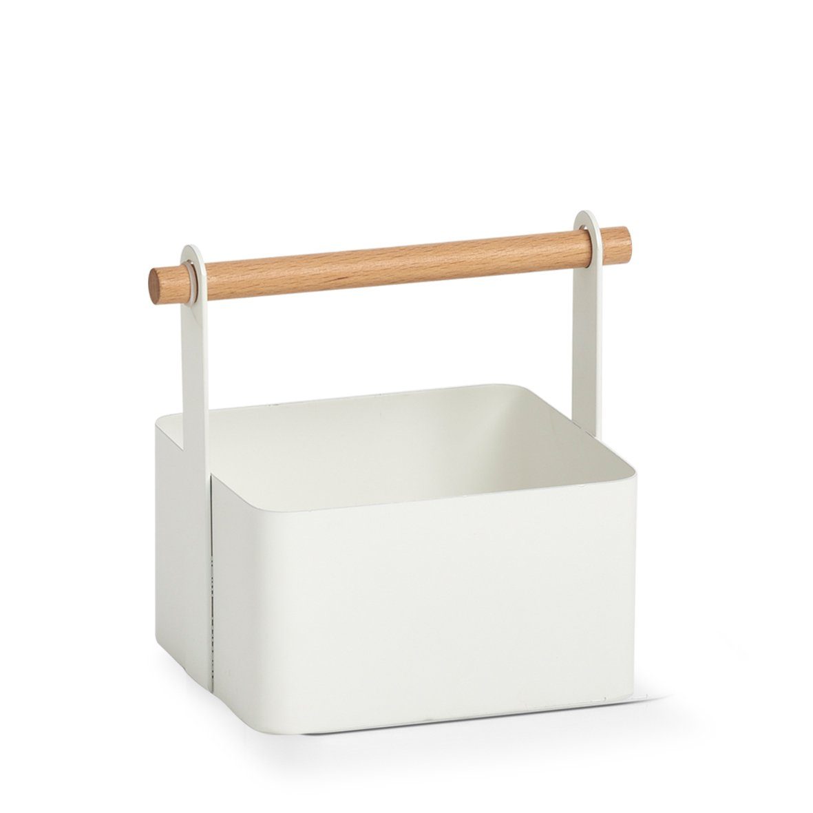 Zeller Present Organizer Opbergmand van metaal/hout, in Scandi design (1 stuk) manden & dozen maat - wit