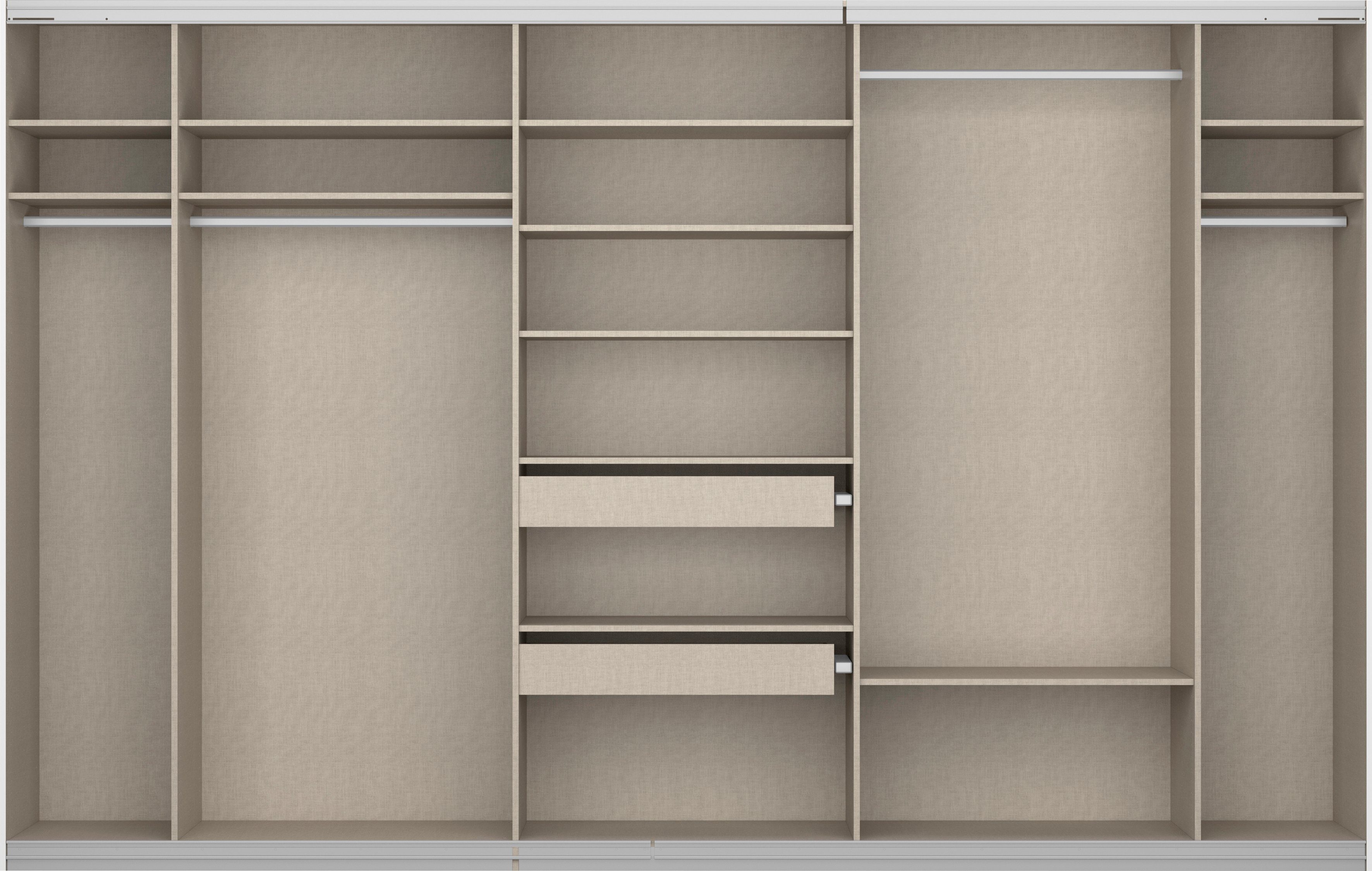 rauch Zweefdeurkast Kledingkast kast garderobe BESTSELLER KOLUNA met spiegel inclusief 2 binnenladen en extra legplanken made in germany