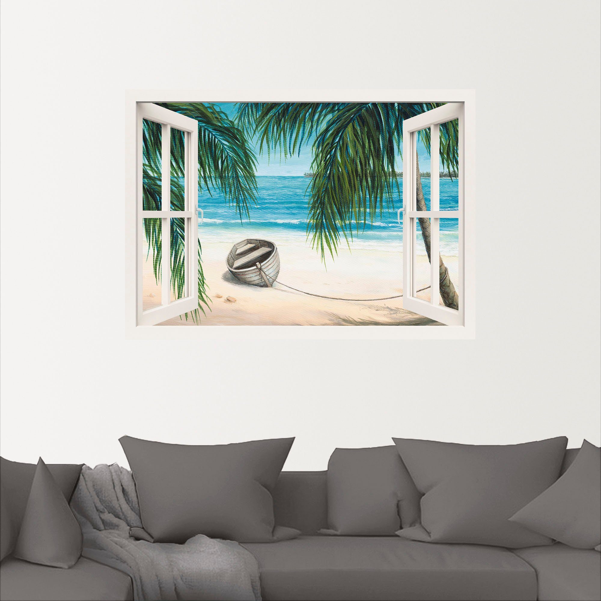 Artland Artprint Blik uit het venster - Caribic als artprint op linnen, muursticker in verschillende maten
