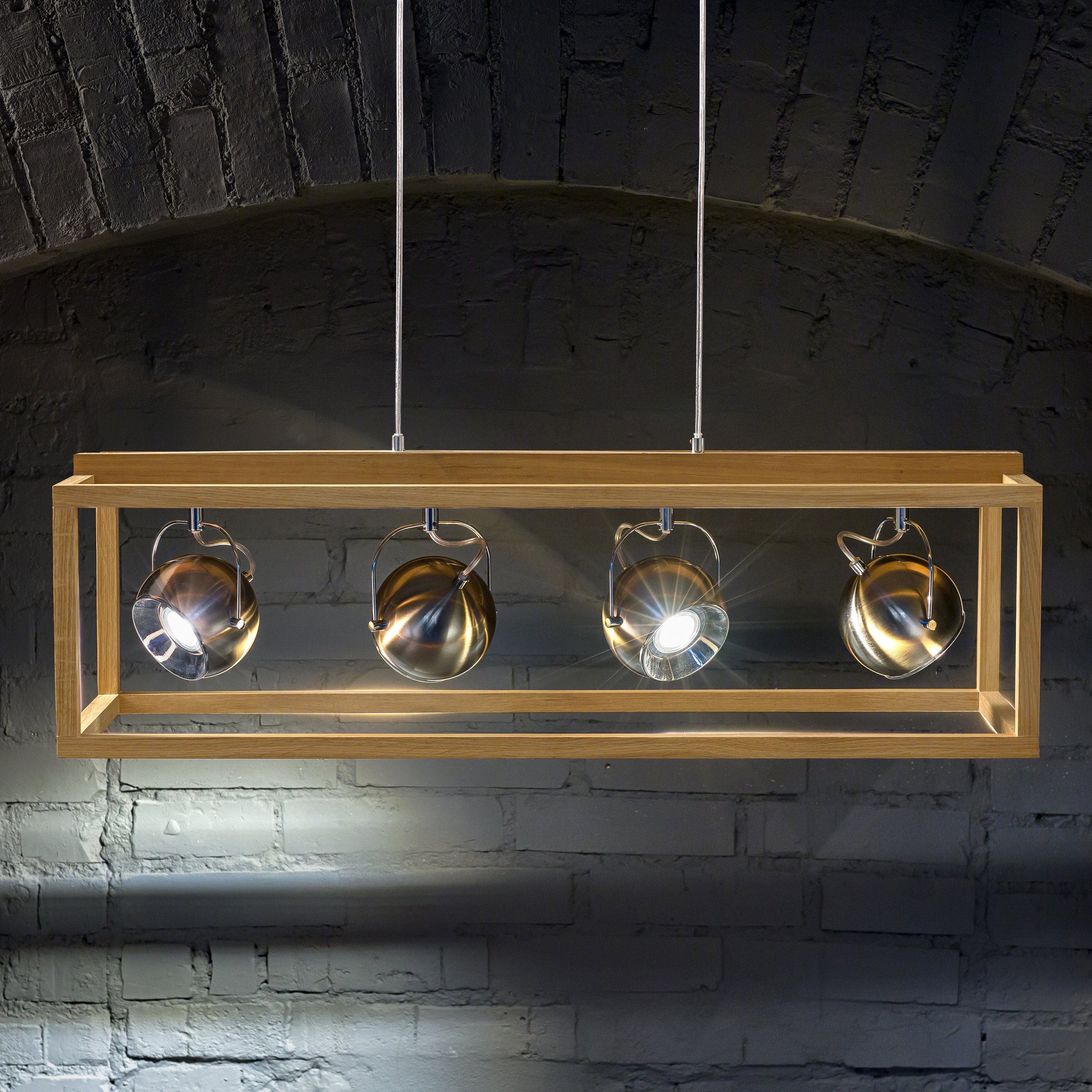 SPOT Light Led-hanglamp ROY Hanglamp, inclusief ledverlichting, eikenhout, kabel in te korten