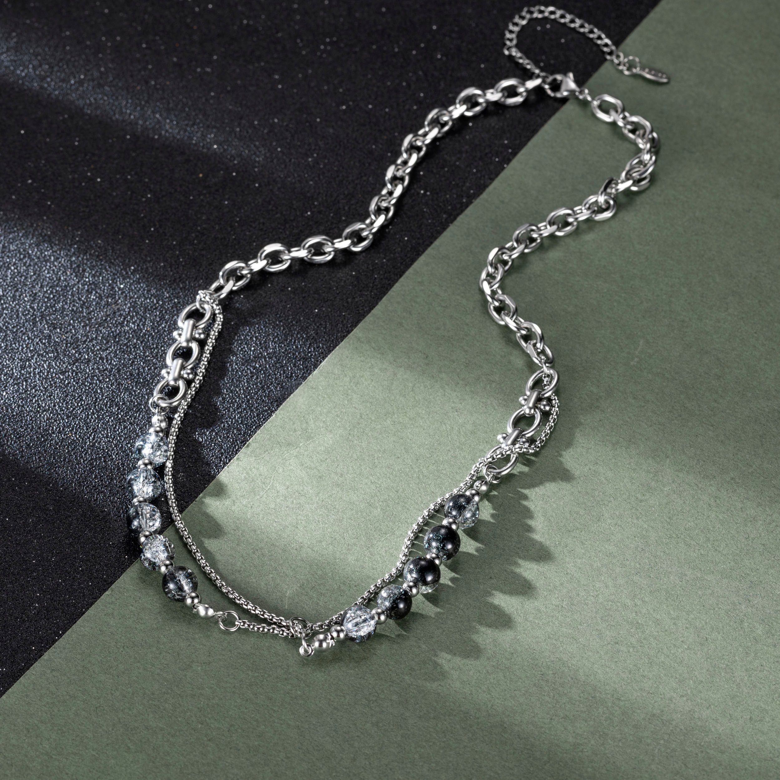 Firetti Edelstalen ketting Sieraden cadeau roestvrijstalen halssieraden halsketting laag dubbelrijig