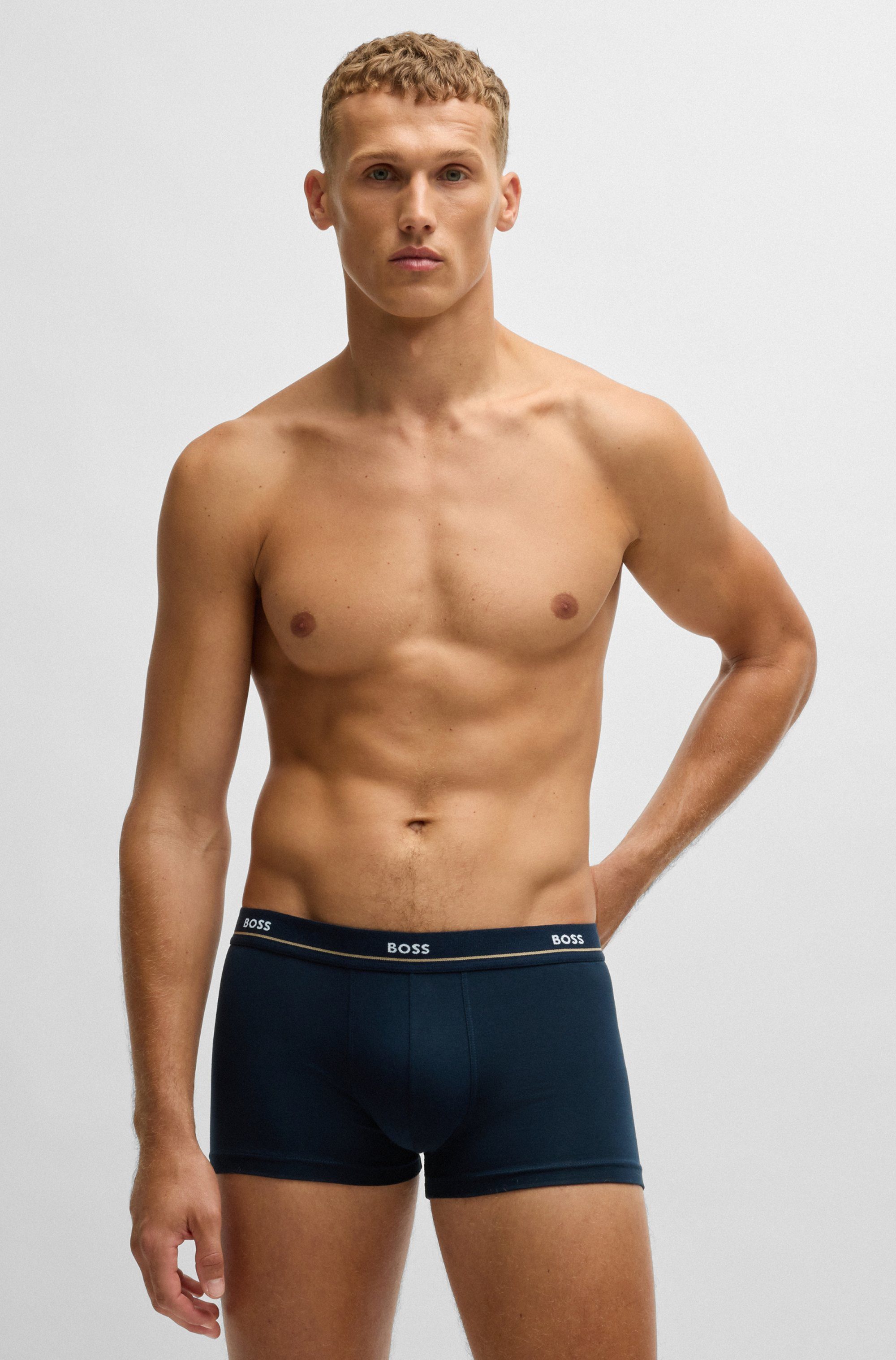 BOSS Trunk 5P Essential met modieuze, gedeeltelijk contrasterende boss logo-elastische tailleband (5 stuks, Set van 5)