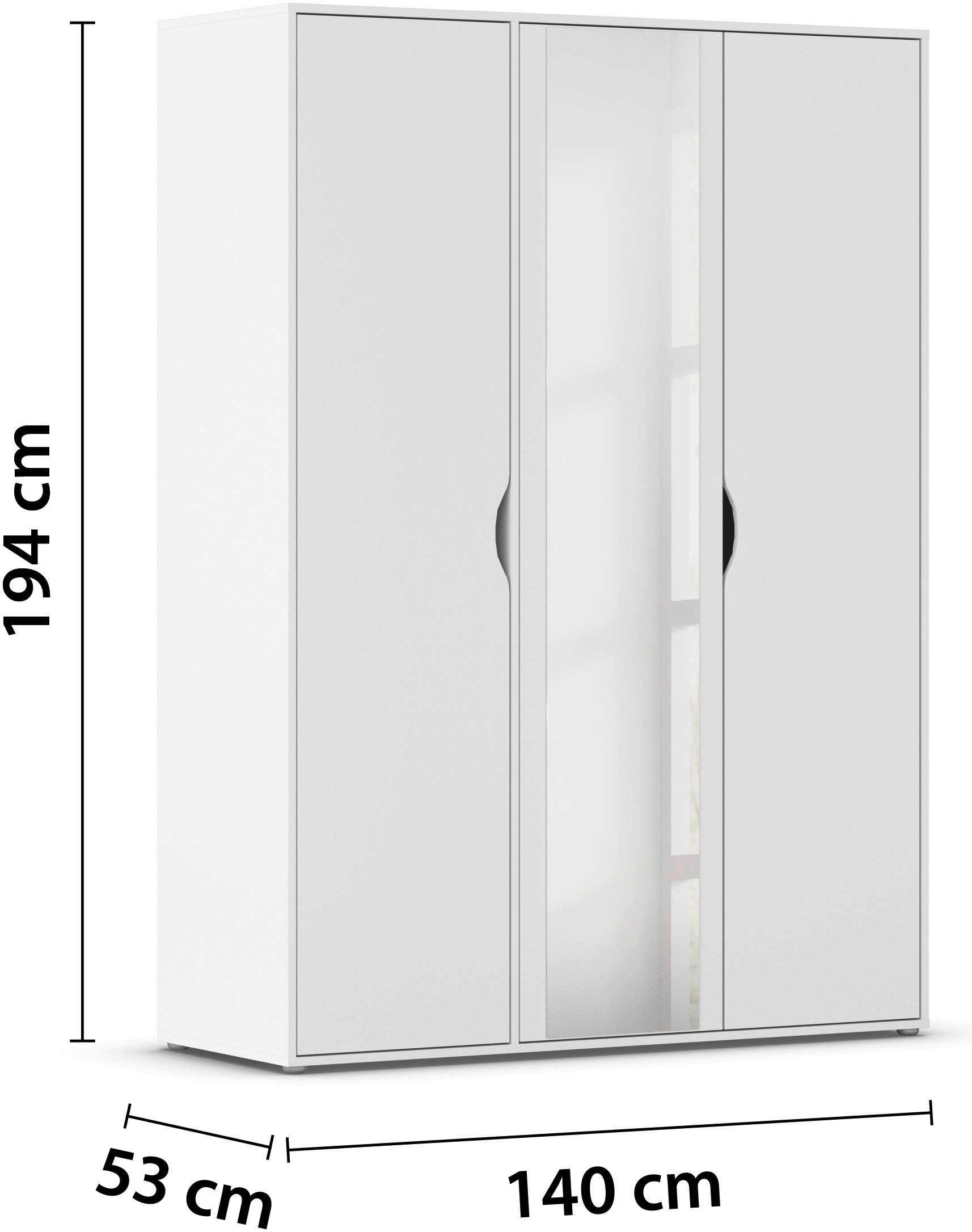 rauch Draaideurkast Kledingkast Kast Garderobe Wasmand NARAI met Spiegel Greefaansluitingen voor een greeploze look TOPSELLER MADE IN GERMANY