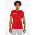 tommy hilfiger t-shirt two tone chest stripe tee rood