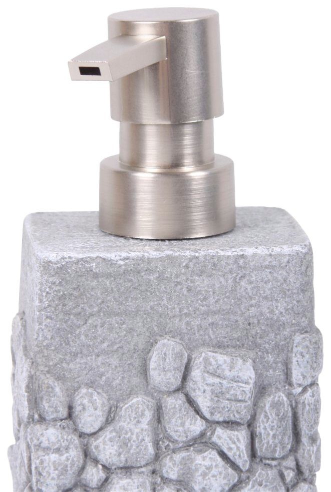 Sanilo Set badkameraccessoires Grey stone bestaand uit zeepdispenser en toiletborstel, geribbeld (combi-set, 2-delig)