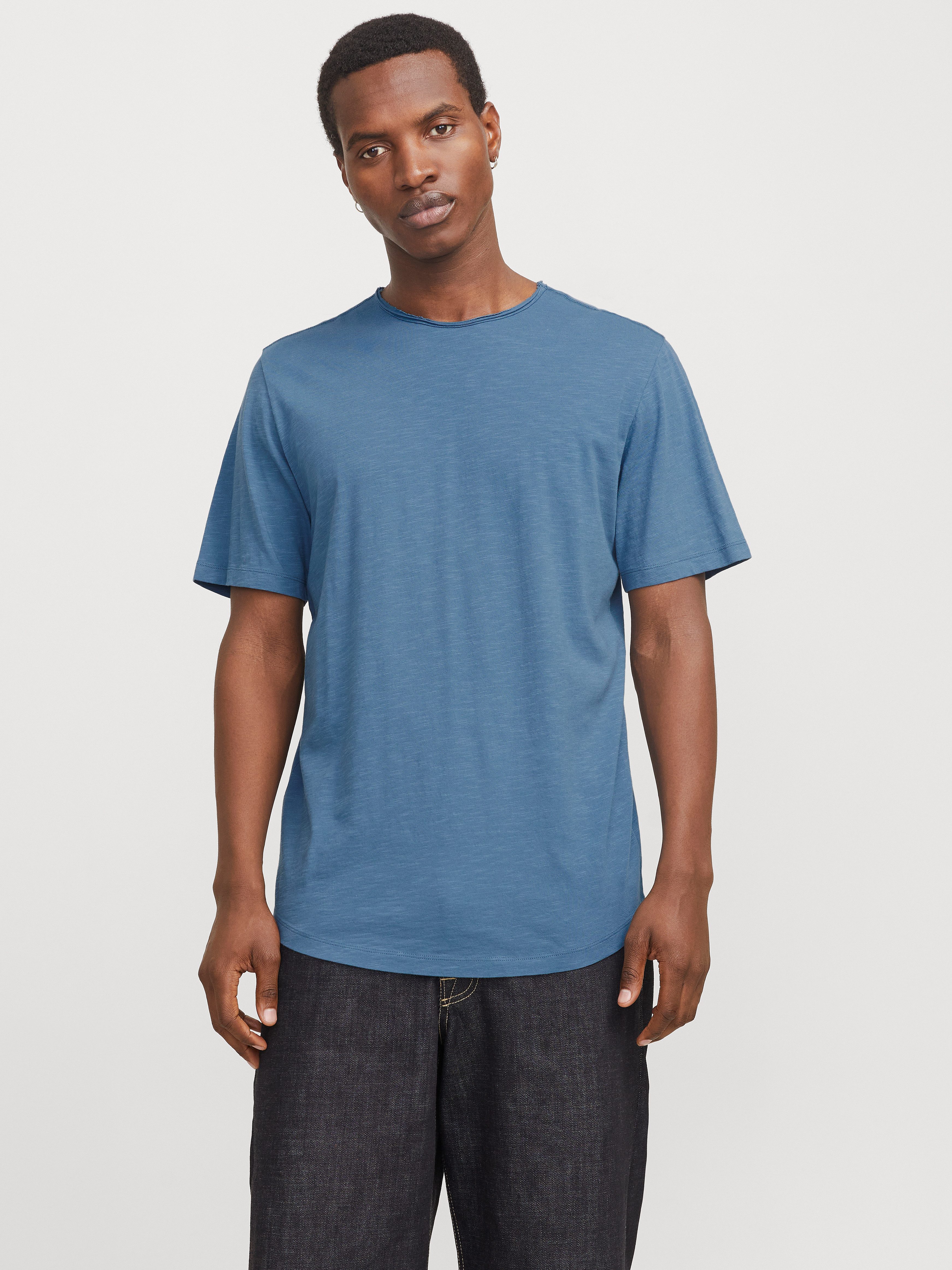 Jack & Jones Shirt met ronde hals JJEBASHER TEE O-NECK SS NOOS heren ronde hals maat M blauw