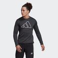 adidas performance sweatshirt train icons 3 bar logo training zwart