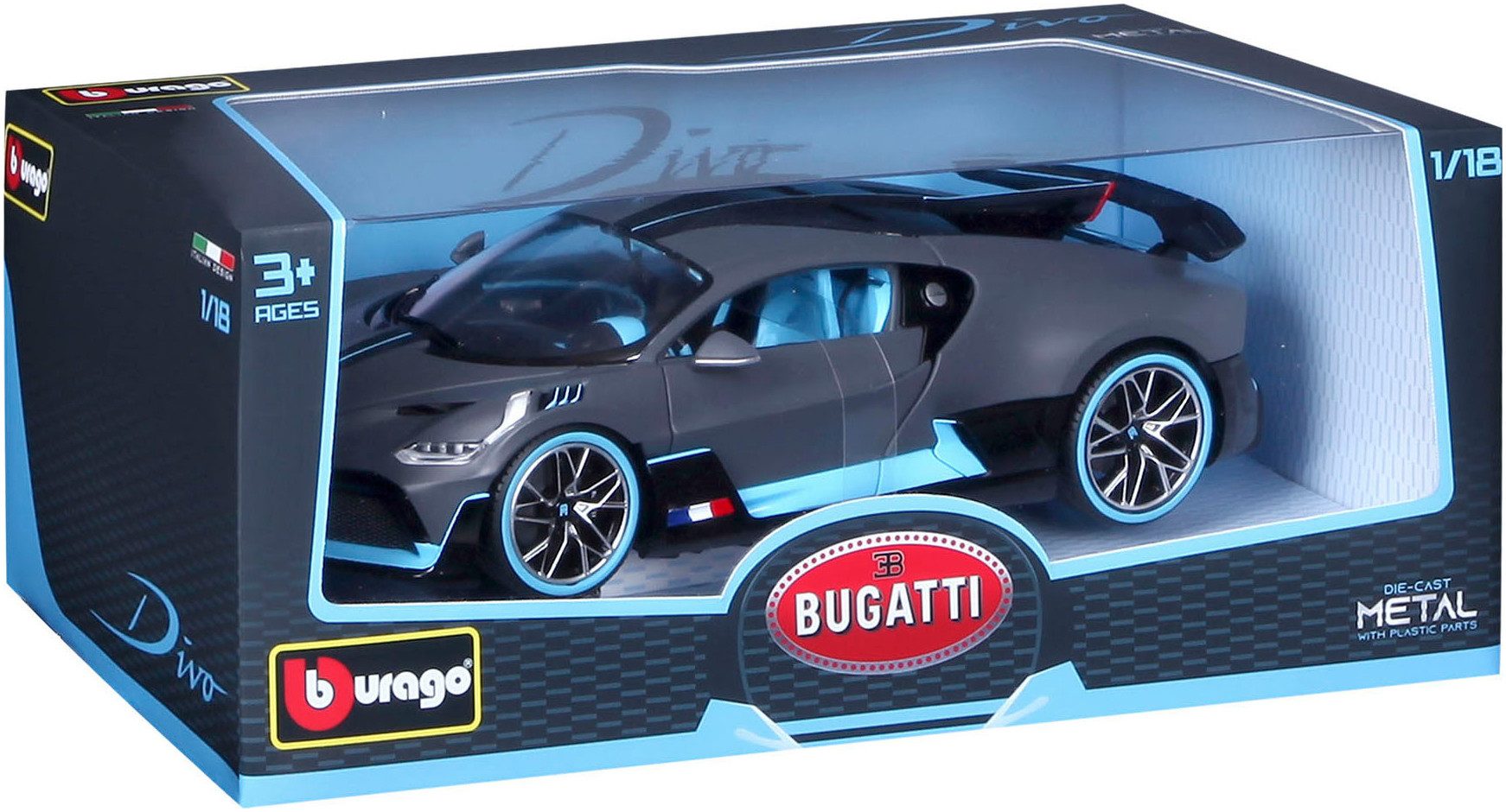 Bburago Auto op schaal Bugatti Divo, donkergrijs