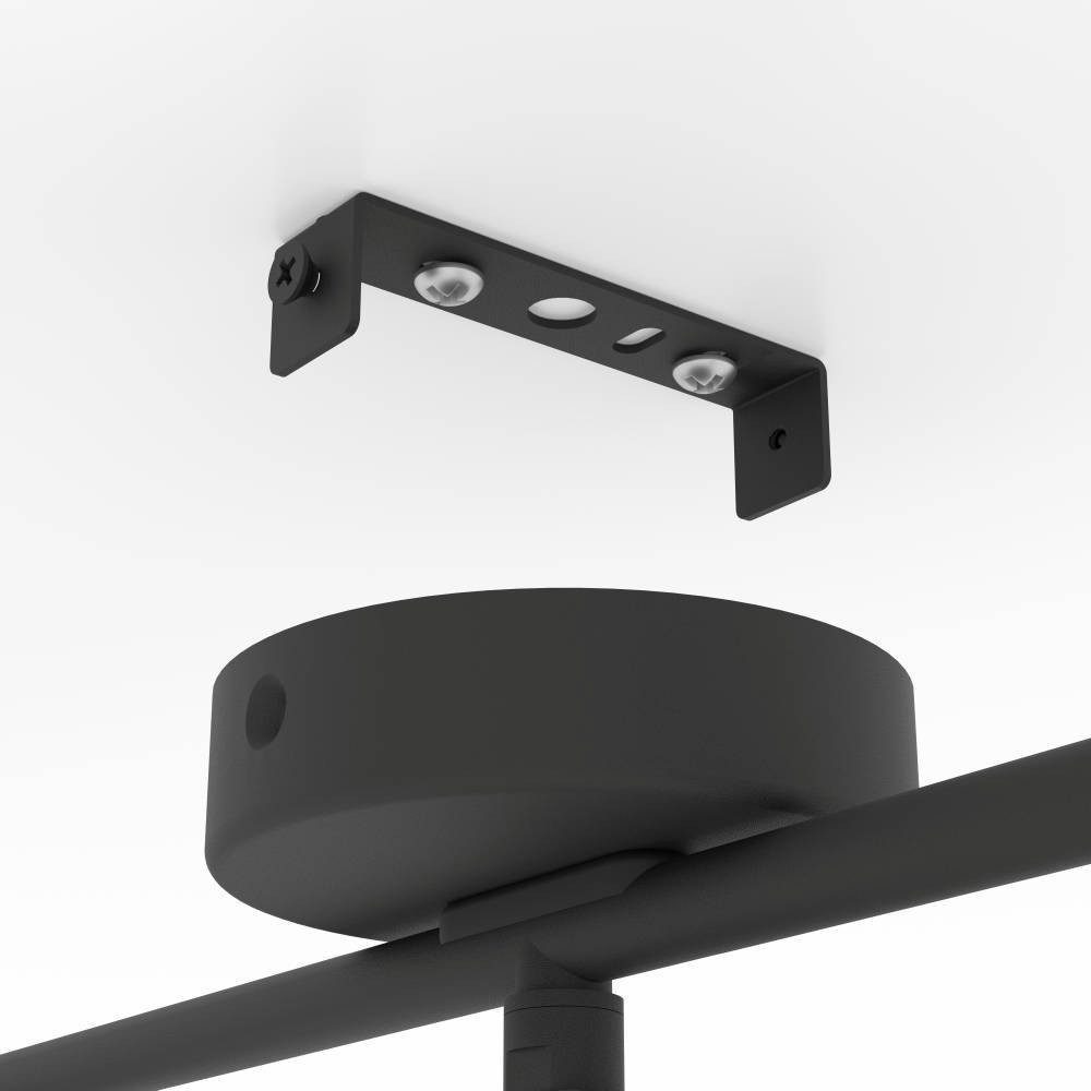 EGLO Ledplafondspots SERAS 2 plafondlamp, woonkamerlamp, spot, zwart, metaal, GU10