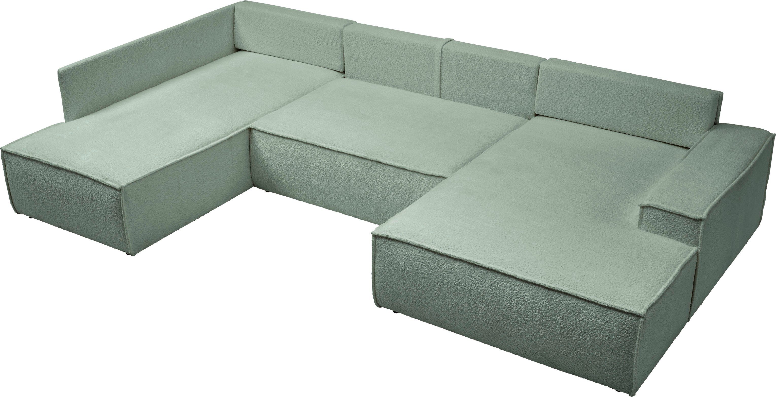 andas Zithoek FINNLEY U-model XXL 329 cm, bedbank, slaapfunctie m. bedkist