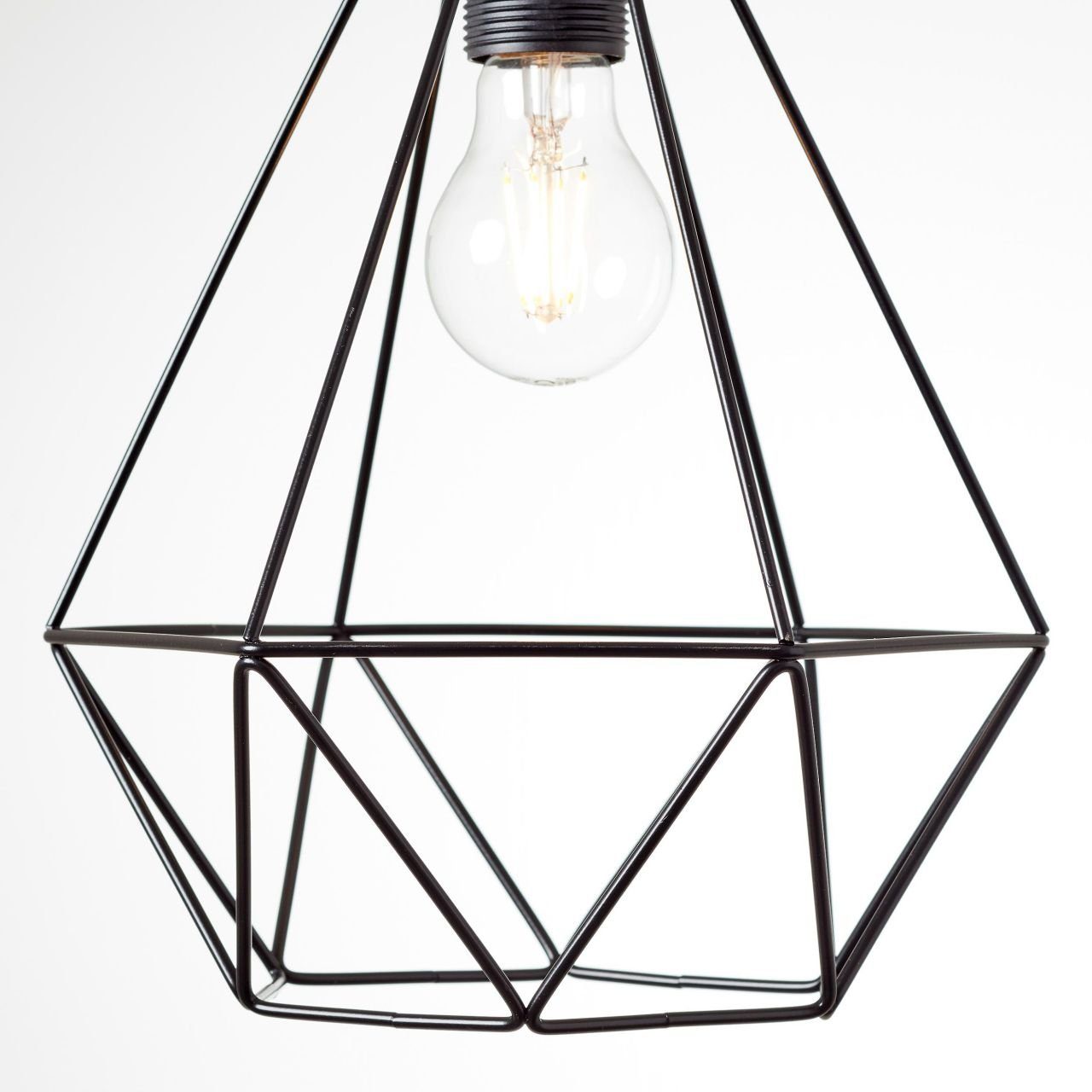 Brilliant Leuchten Hanglamp Drewno Hanglamp 25 cm zwart/houtkleur (1 stuk)