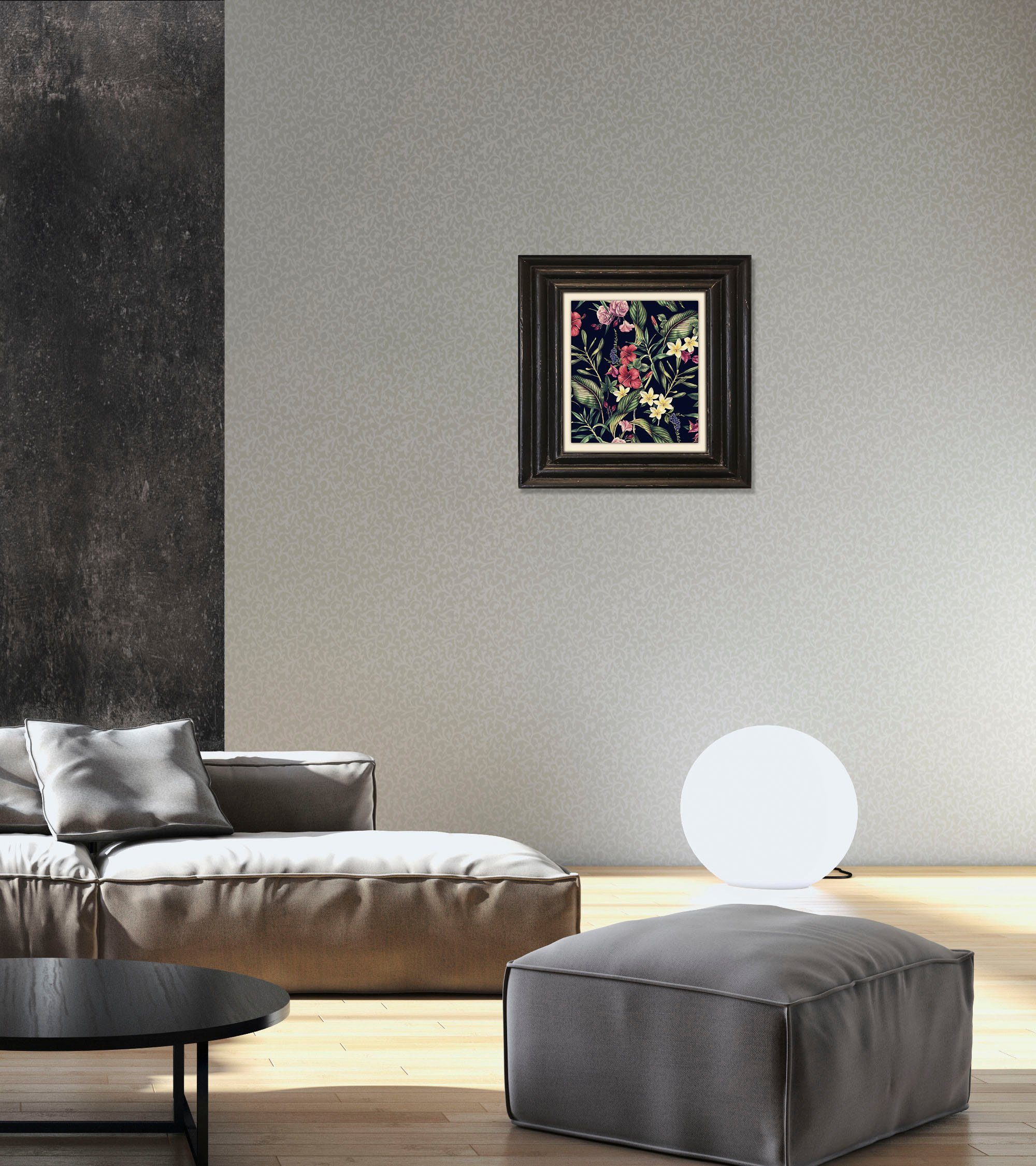 queence Artprint op linnen Bloemen Premium canvasstof, handgemaakt in Duitsland, 40x40cm