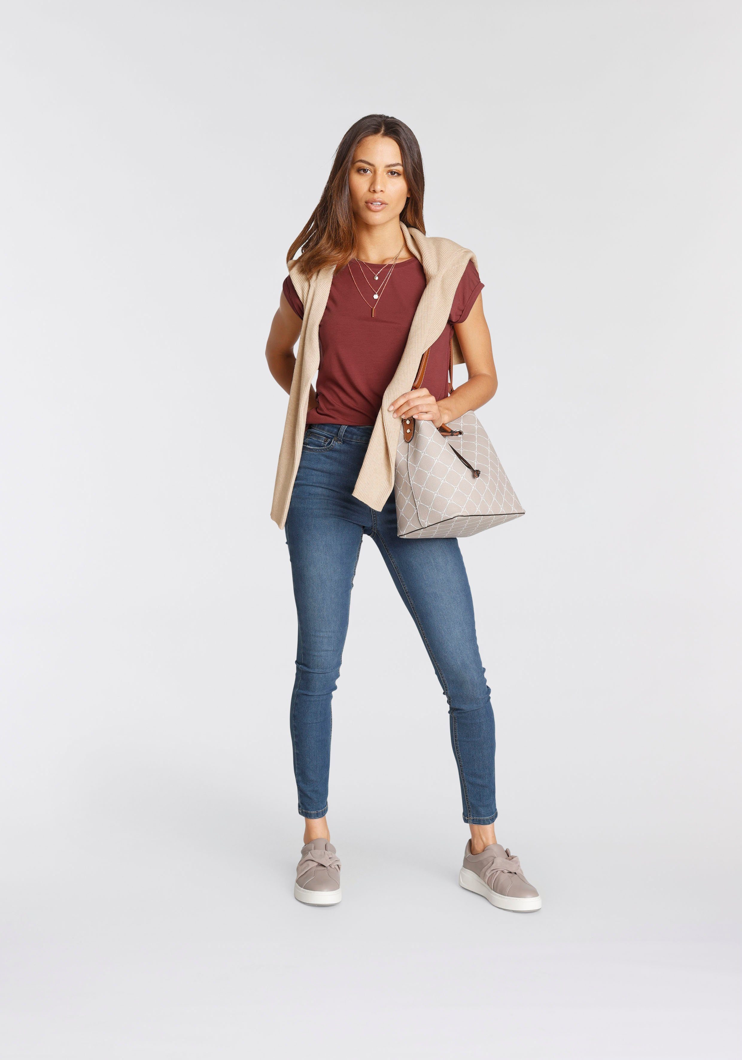 Tamaris T-shirt Korte mouwen, regular fit, effen, met ronde hals